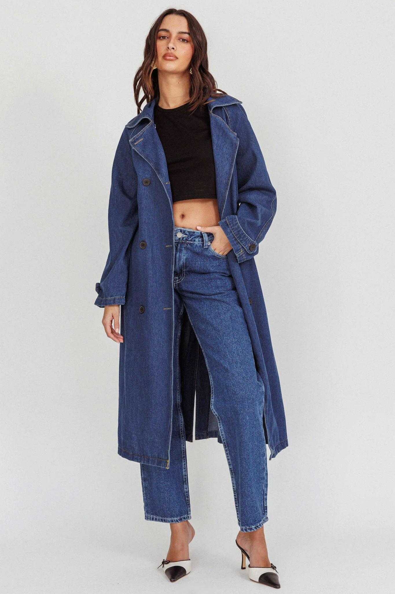 Nightshade Double Breasted Coat Denim - Image 5