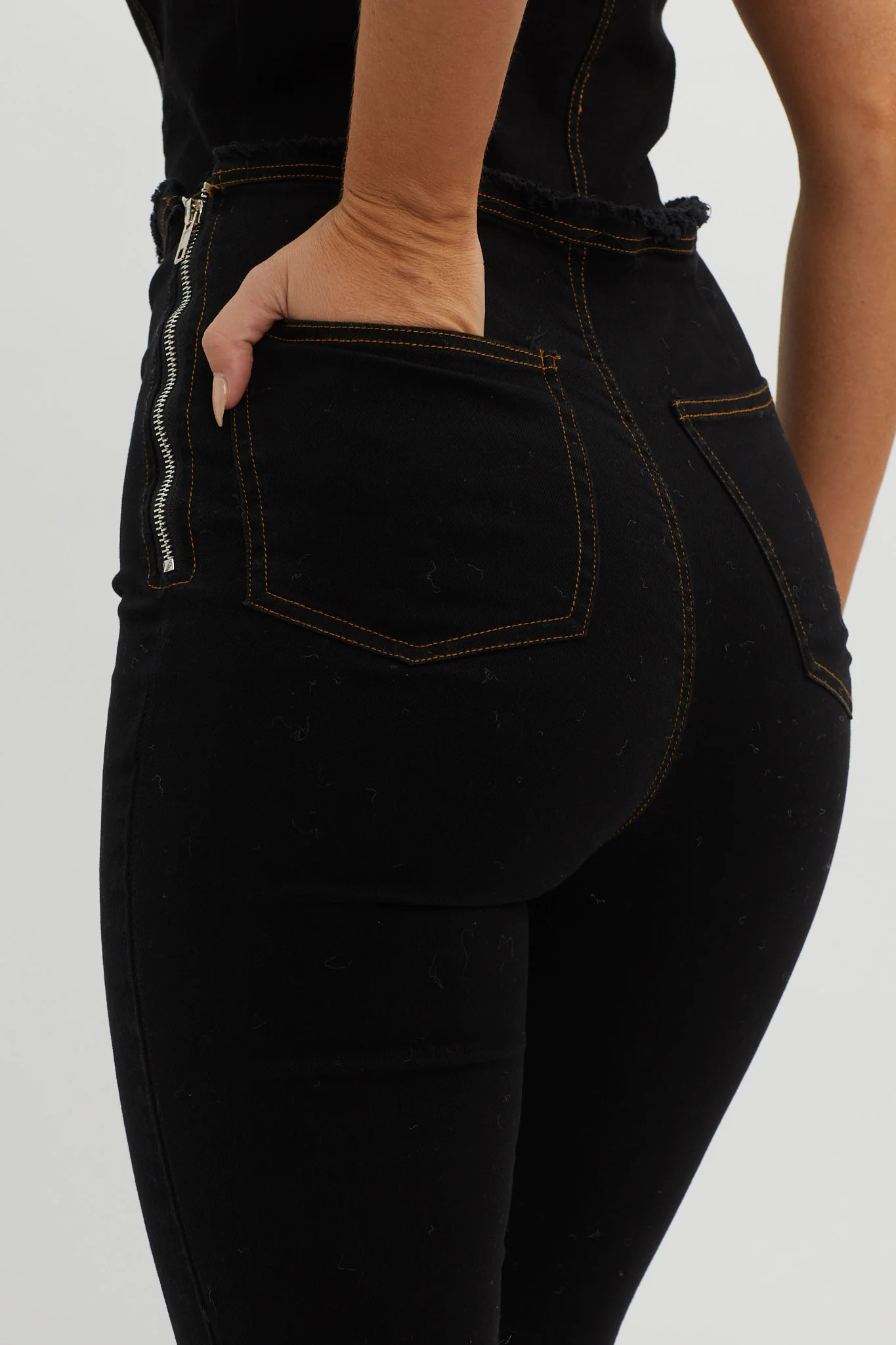 Nikia Raw Edge Flare Pants Black - Image 3