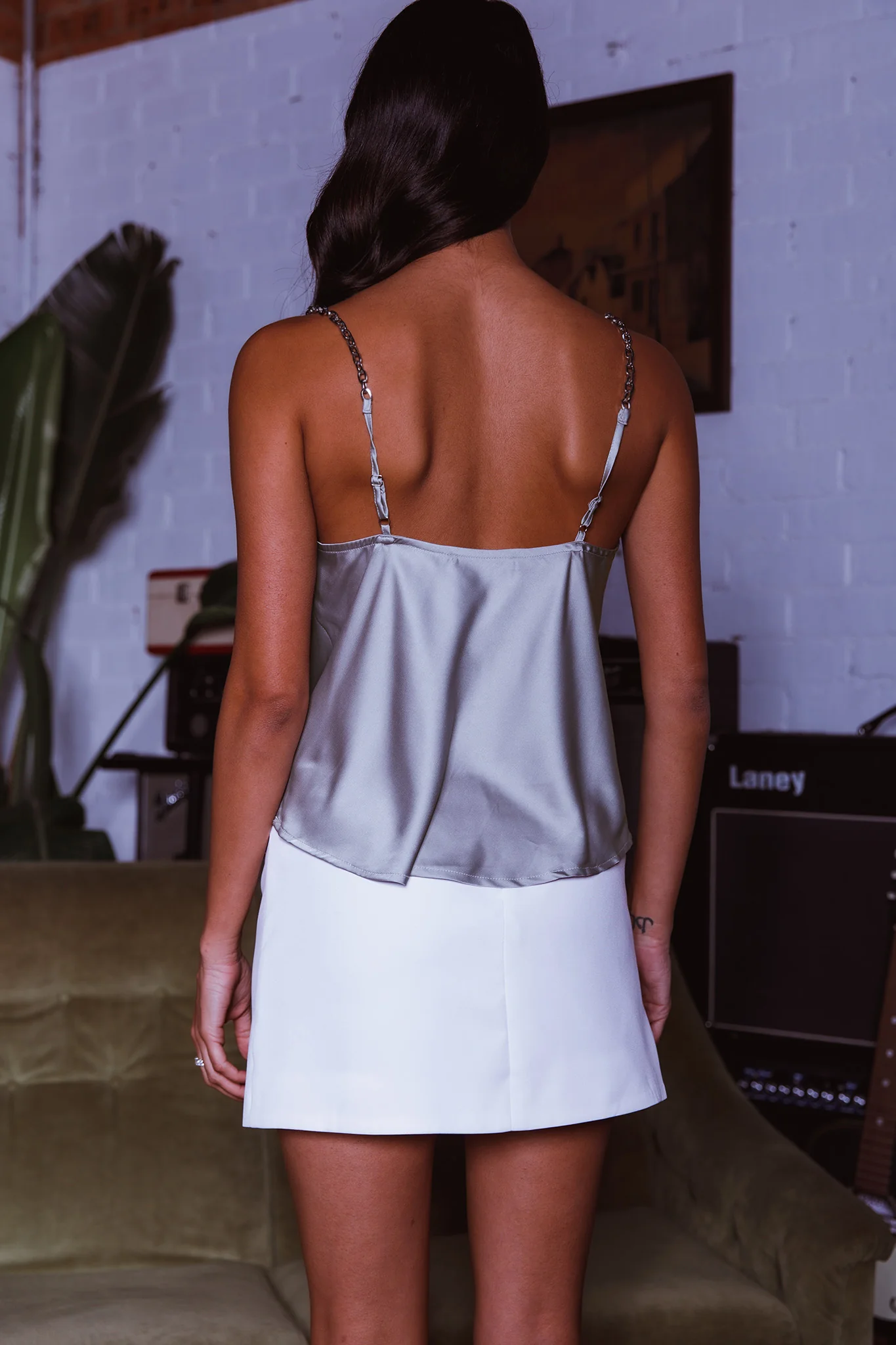 Nouveau Chain Strap Top Grey - Image 8