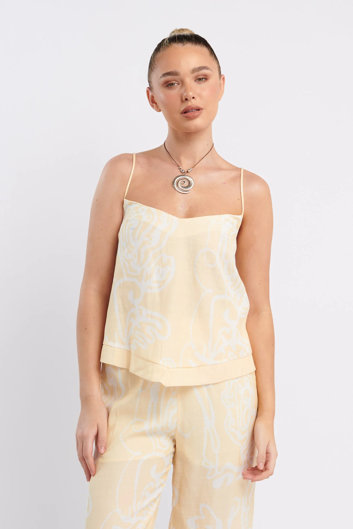 Oceania Cami Strap Top Print Yellow - Image 5