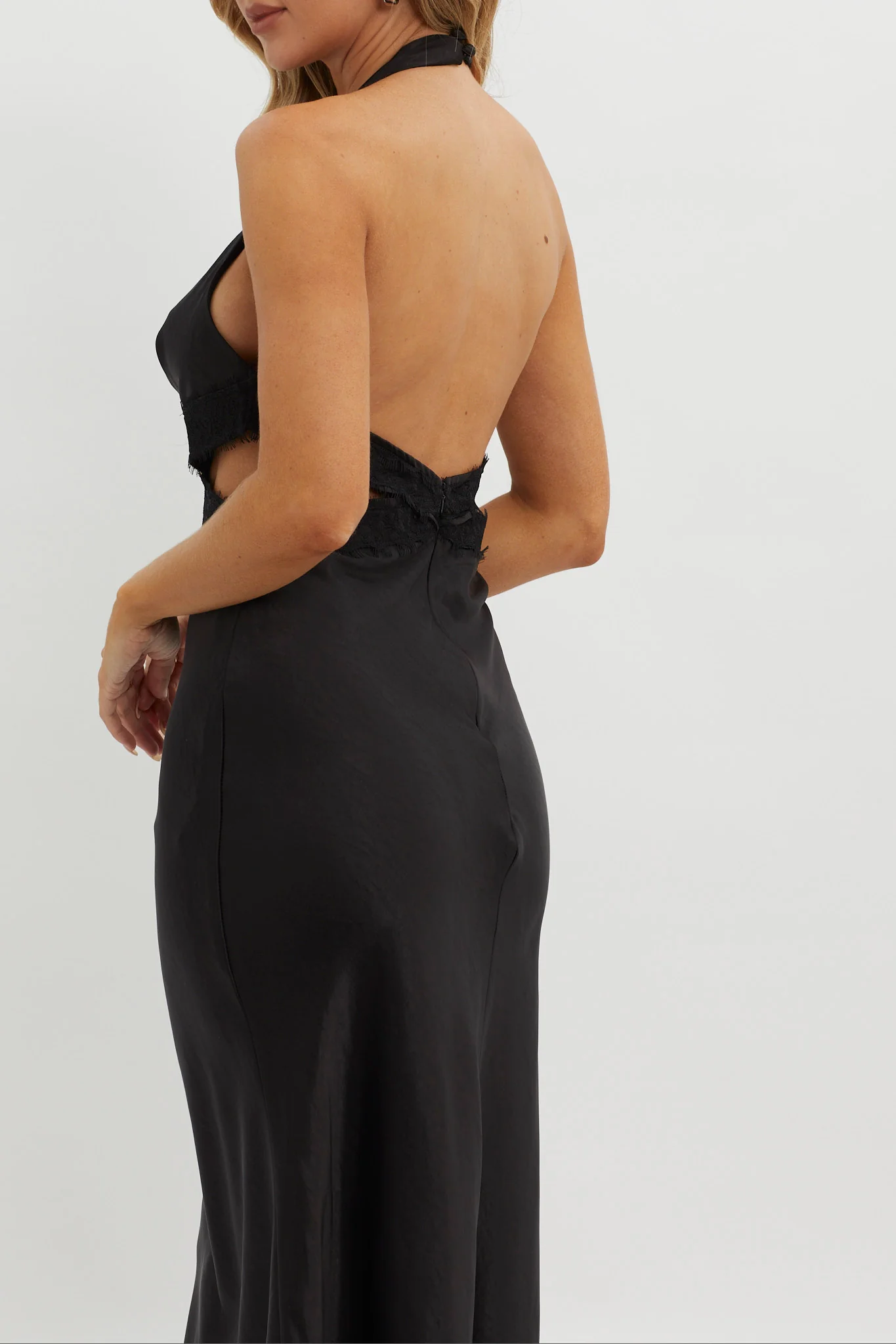 Of Your Dreams Cut-Out Halter Dress Black - Image 3