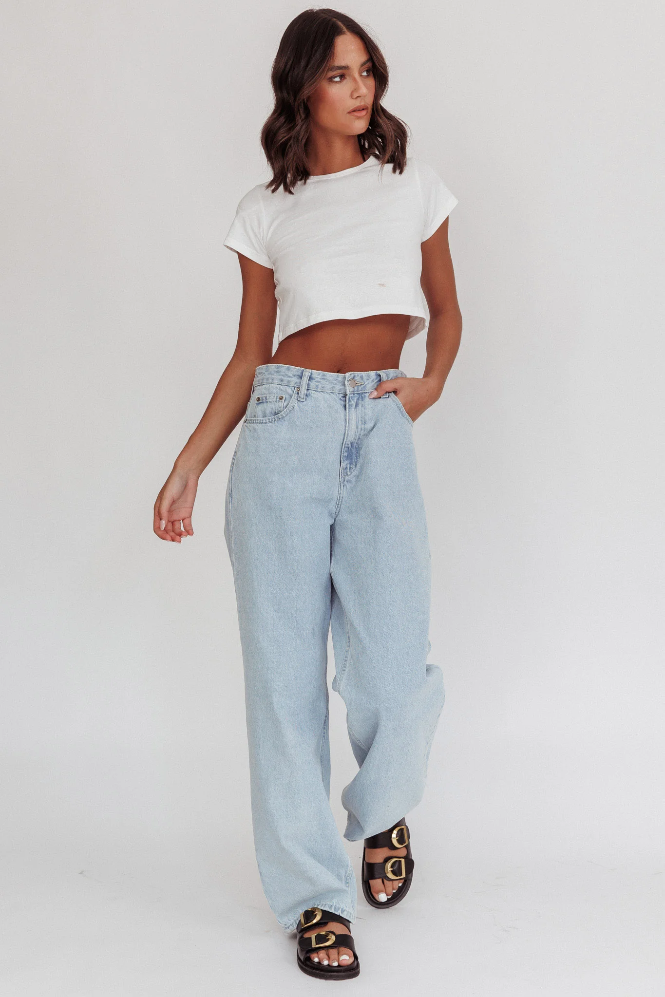 Olly Cropped Baby Tee White - Image 4