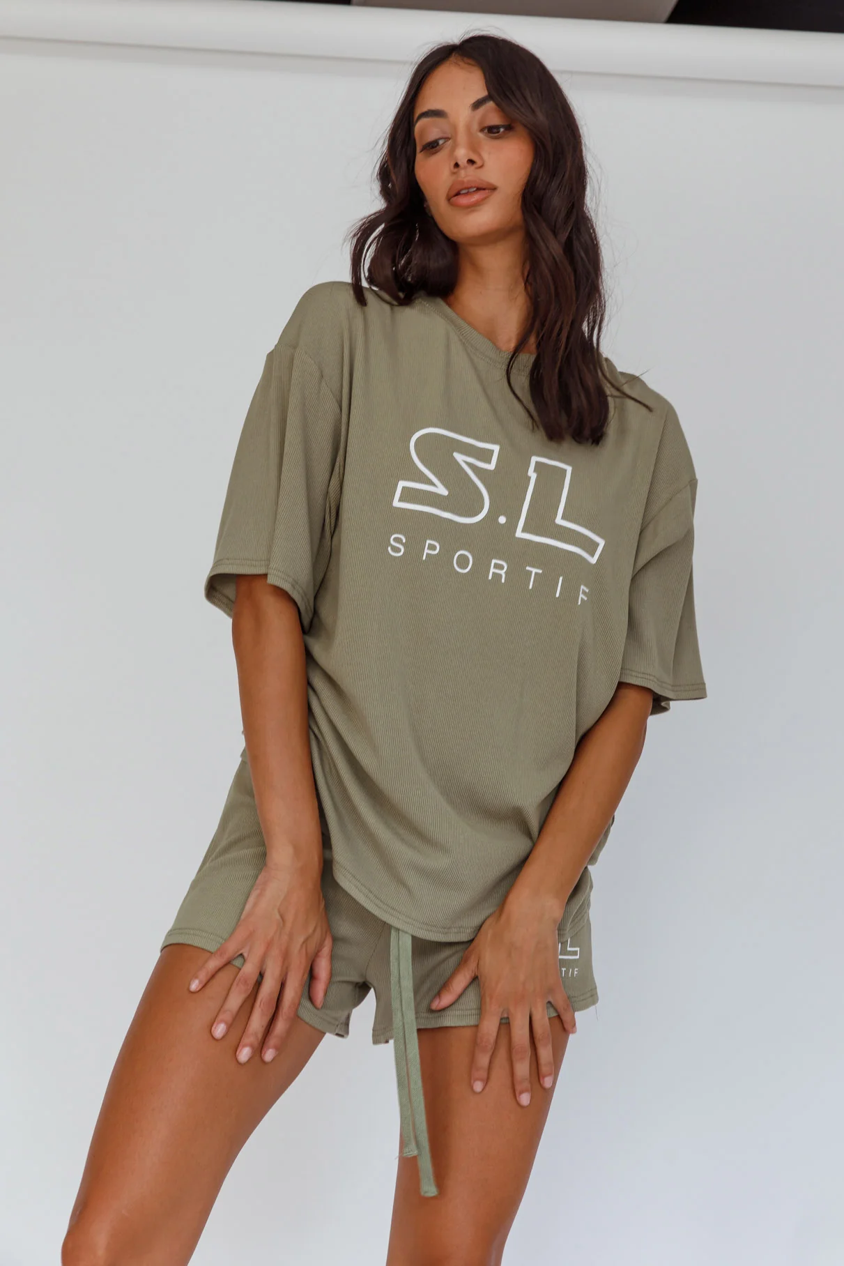 On Track SL Logo Shorts Khaki - Image 6