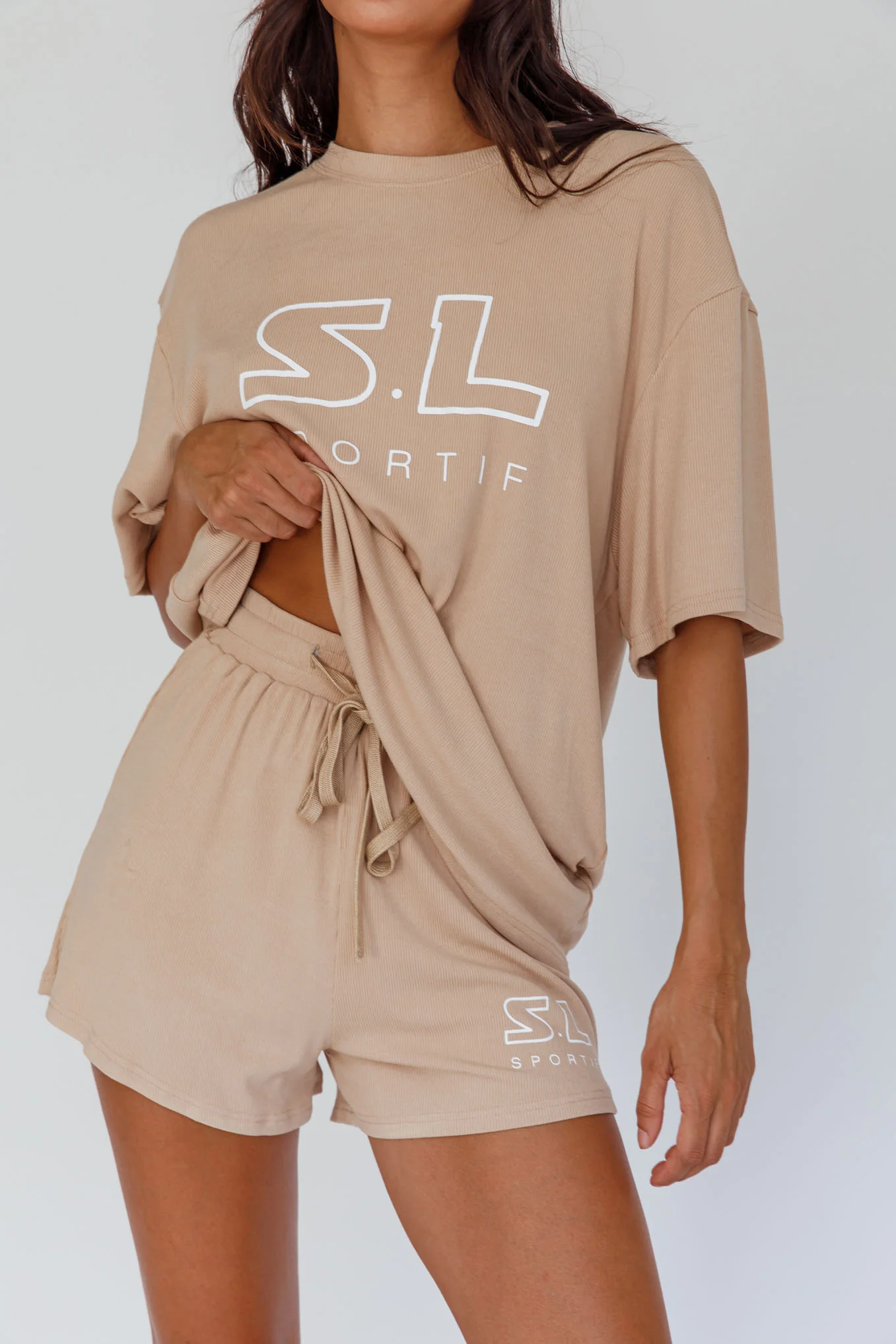 On Track SL Logo T-Shirt Camel - Image 3
