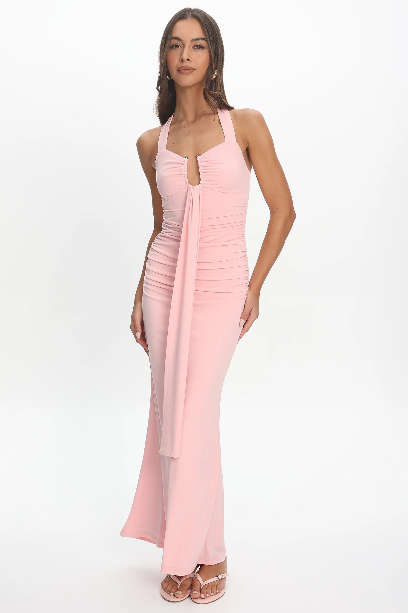 Opera Drape Bust Maxi Dress Pink - Image 2
