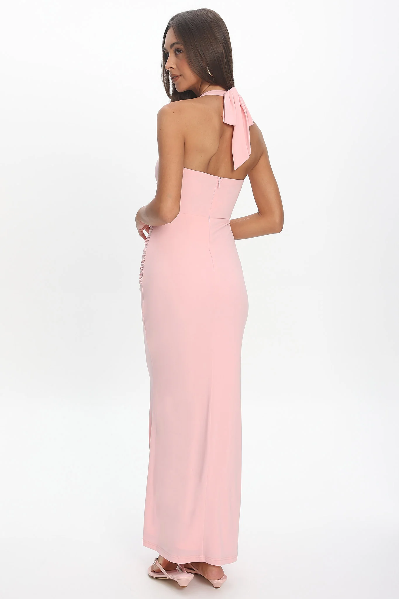 Opera Drape Bust Maxi Dress Pink - Image 3