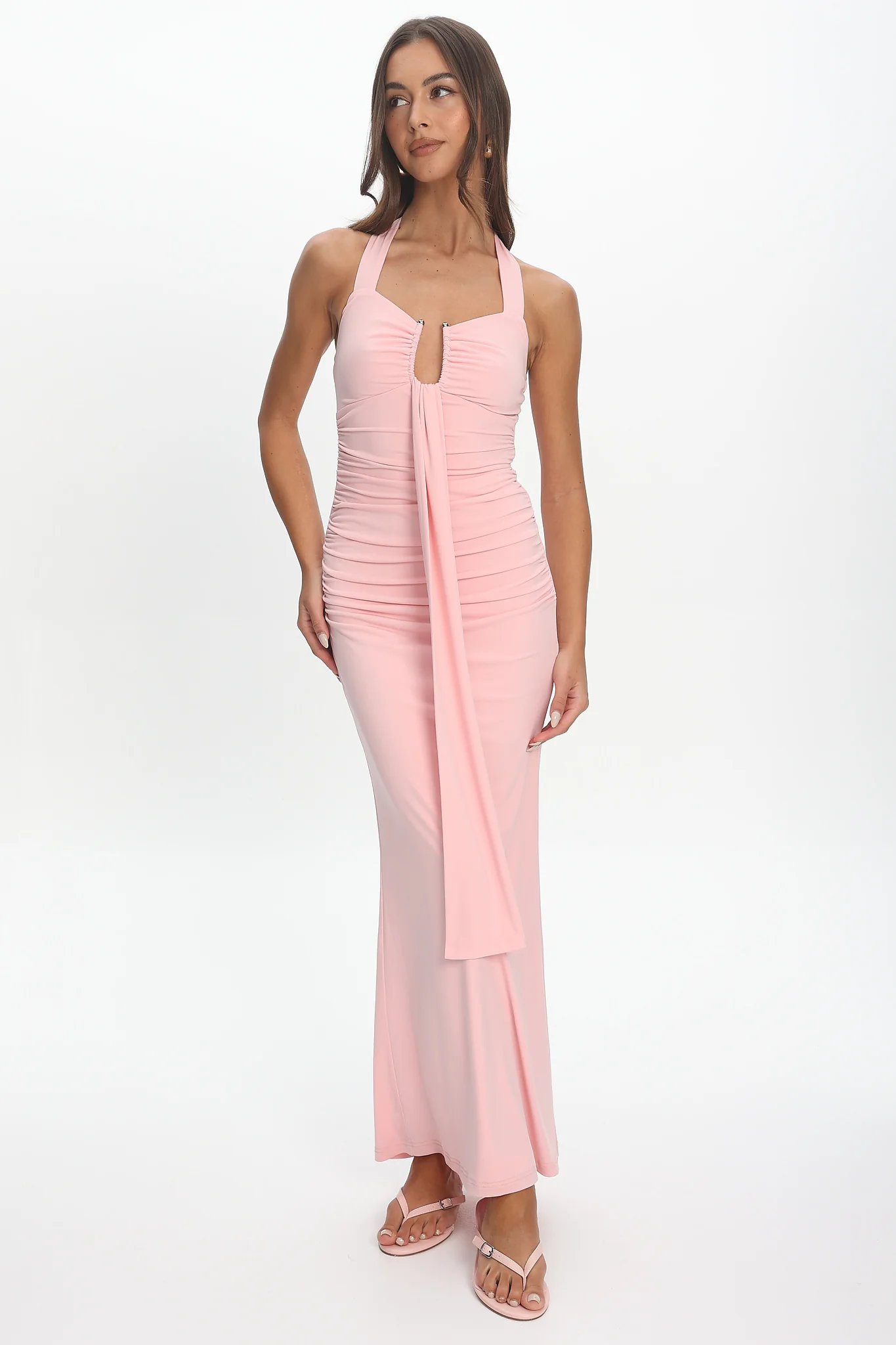 Opera Drape Bust Maxi Dress Pink - Image 5