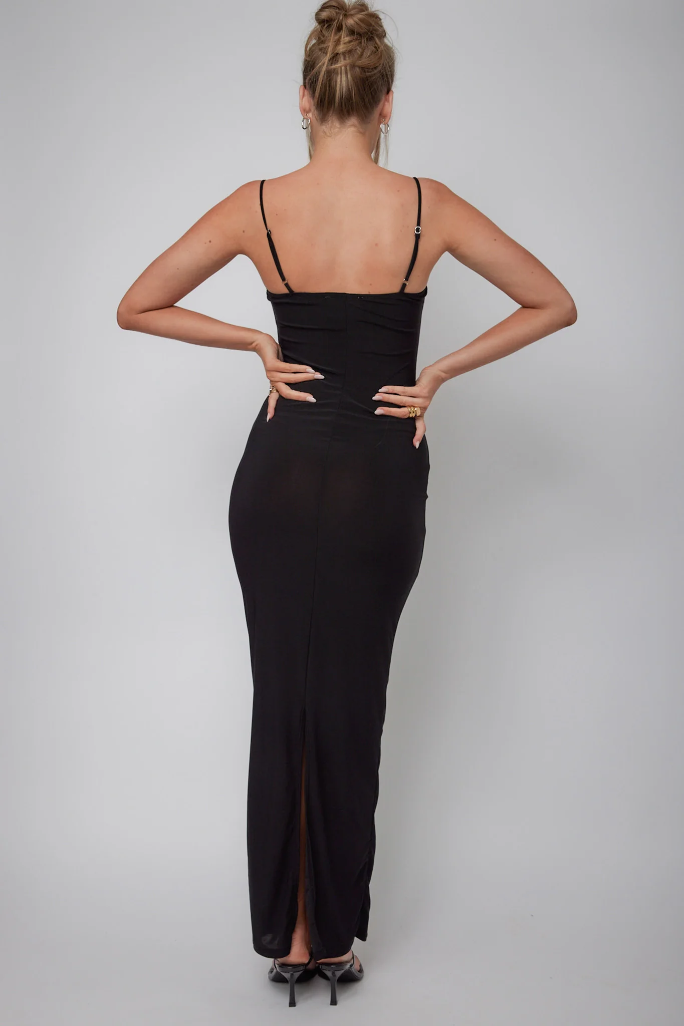 Ora Lace Bust Bodycon Maxi Dress Black - Image 2
