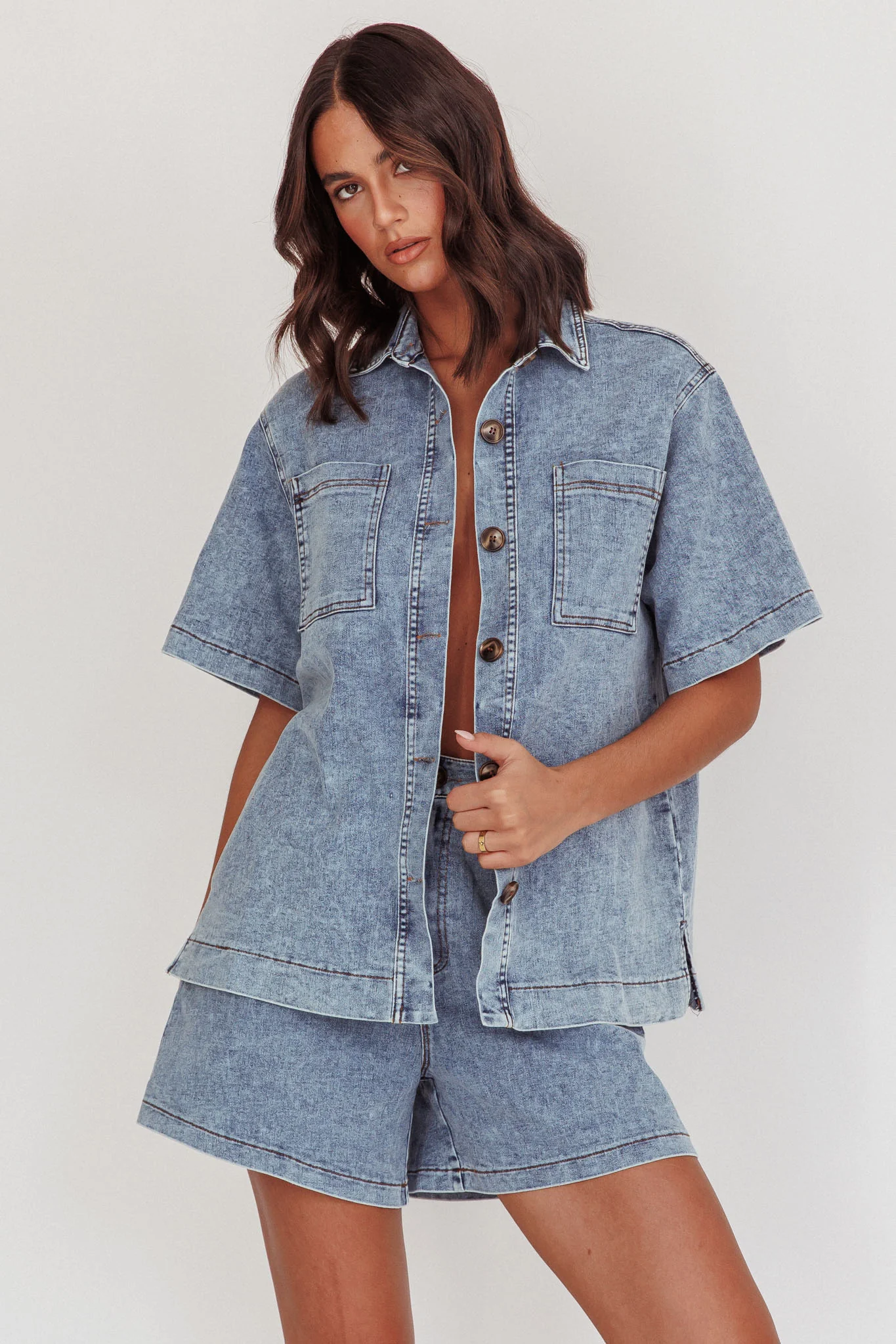 Ottawa Button Up Shirt Denim Blue - Image 6