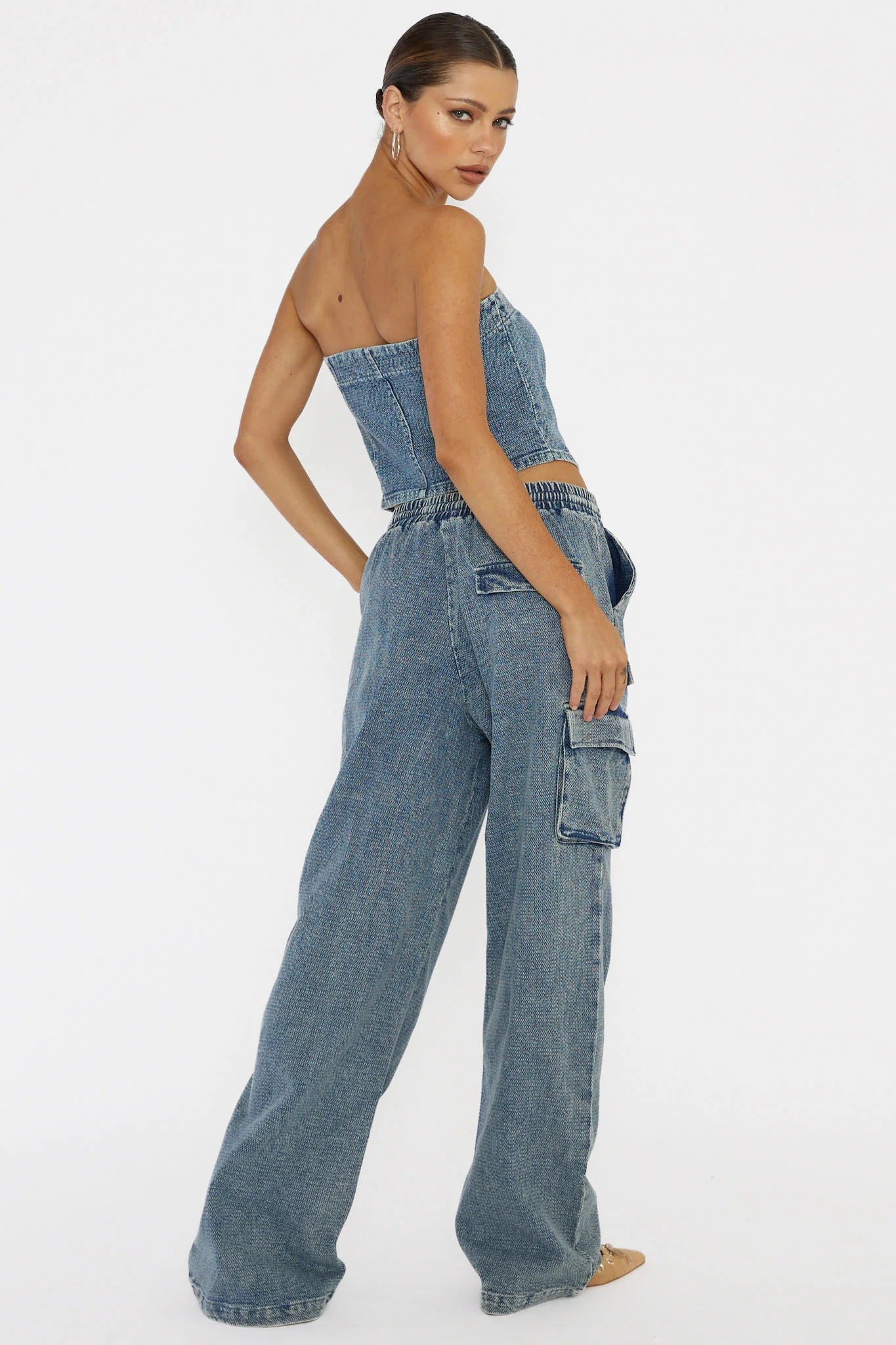 Out Of Touch Cargo Pants Indigo - Image 2