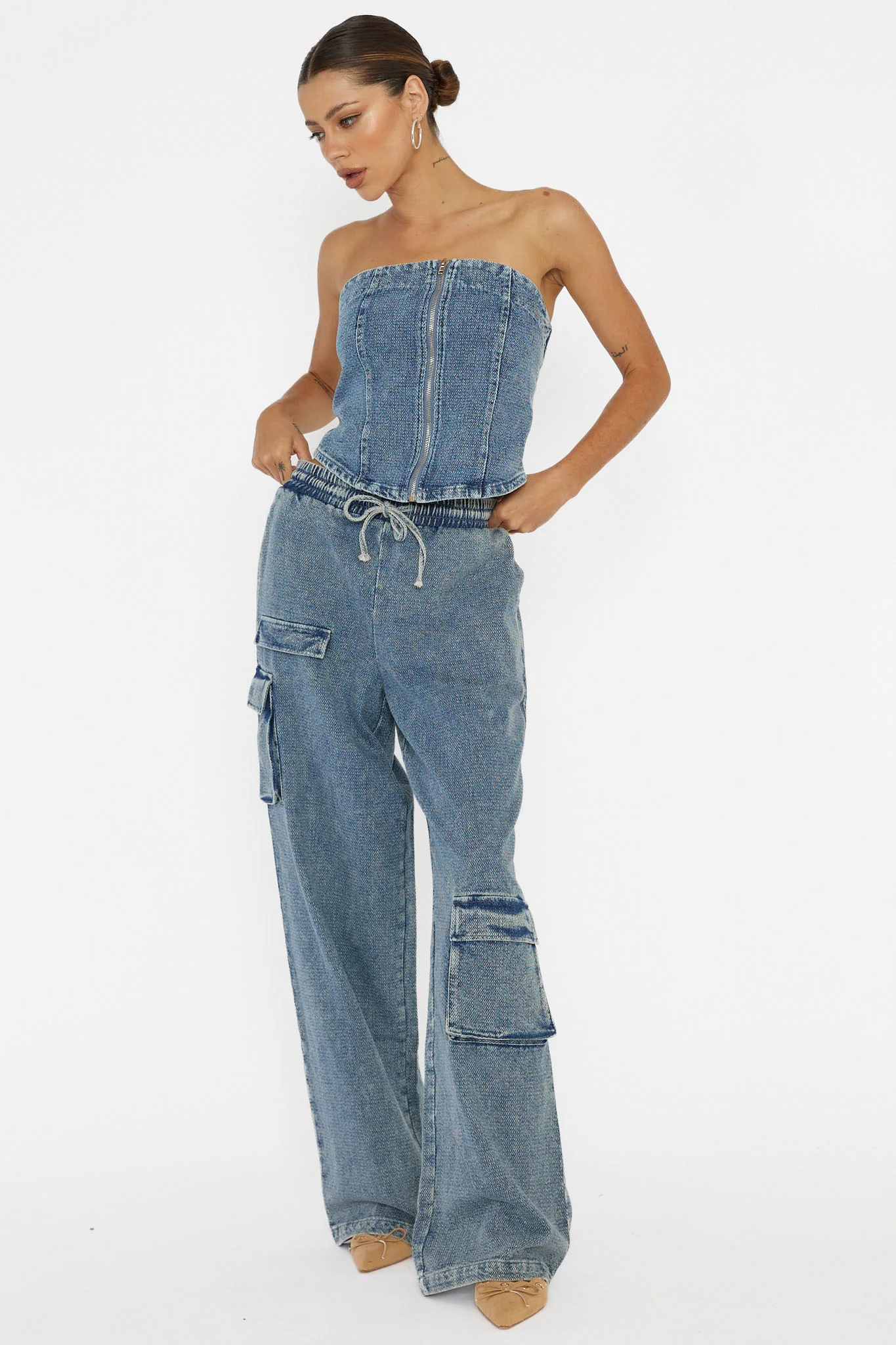 Out Of Touch Cargo Pants Indigo - Image 5