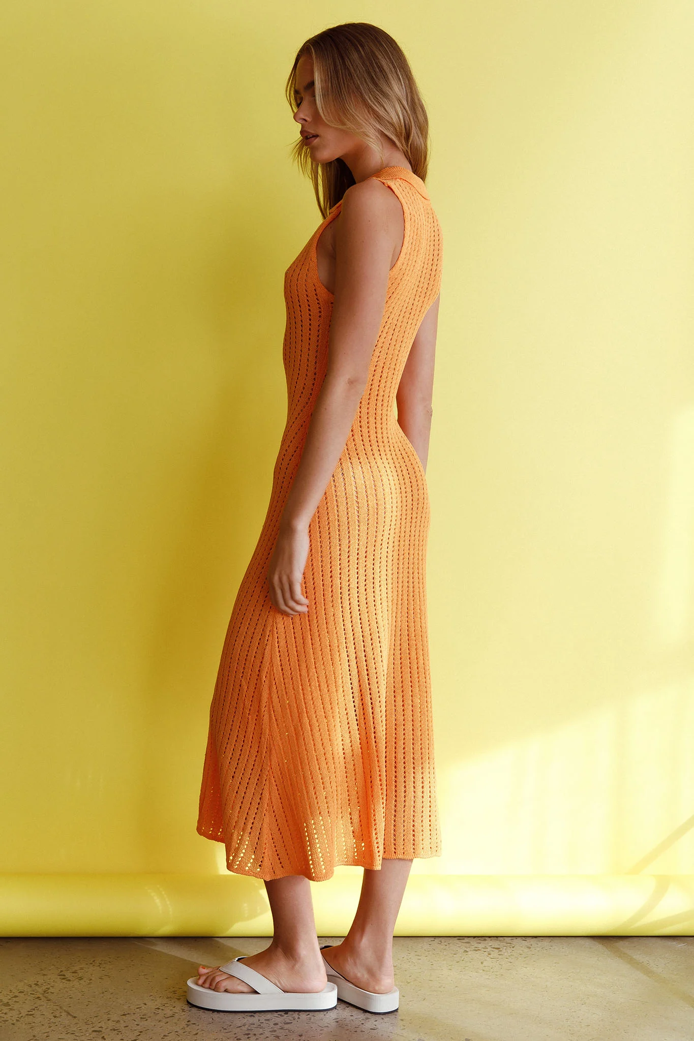 Palm Island Collared Crochet Midi Dress Mango - Image 2
