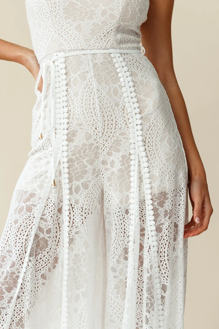 Palm Springs Lace Jumpsuit White - Image 4