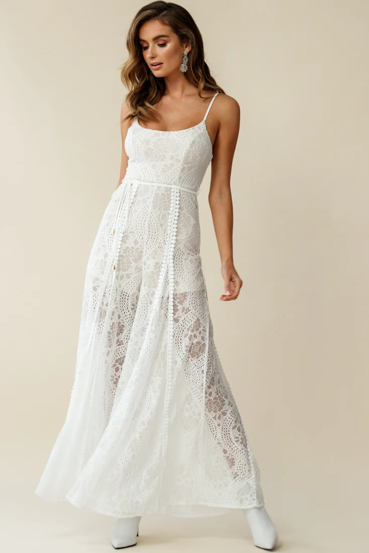 Palm Springs Lace Jumpsuit White - Image 7