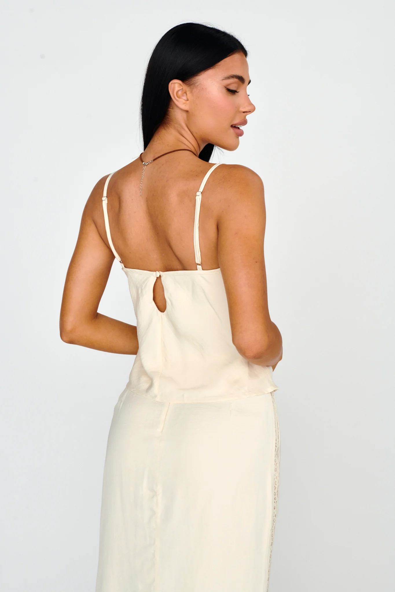 Pammy Lace Trim Top Oyster - Image 2