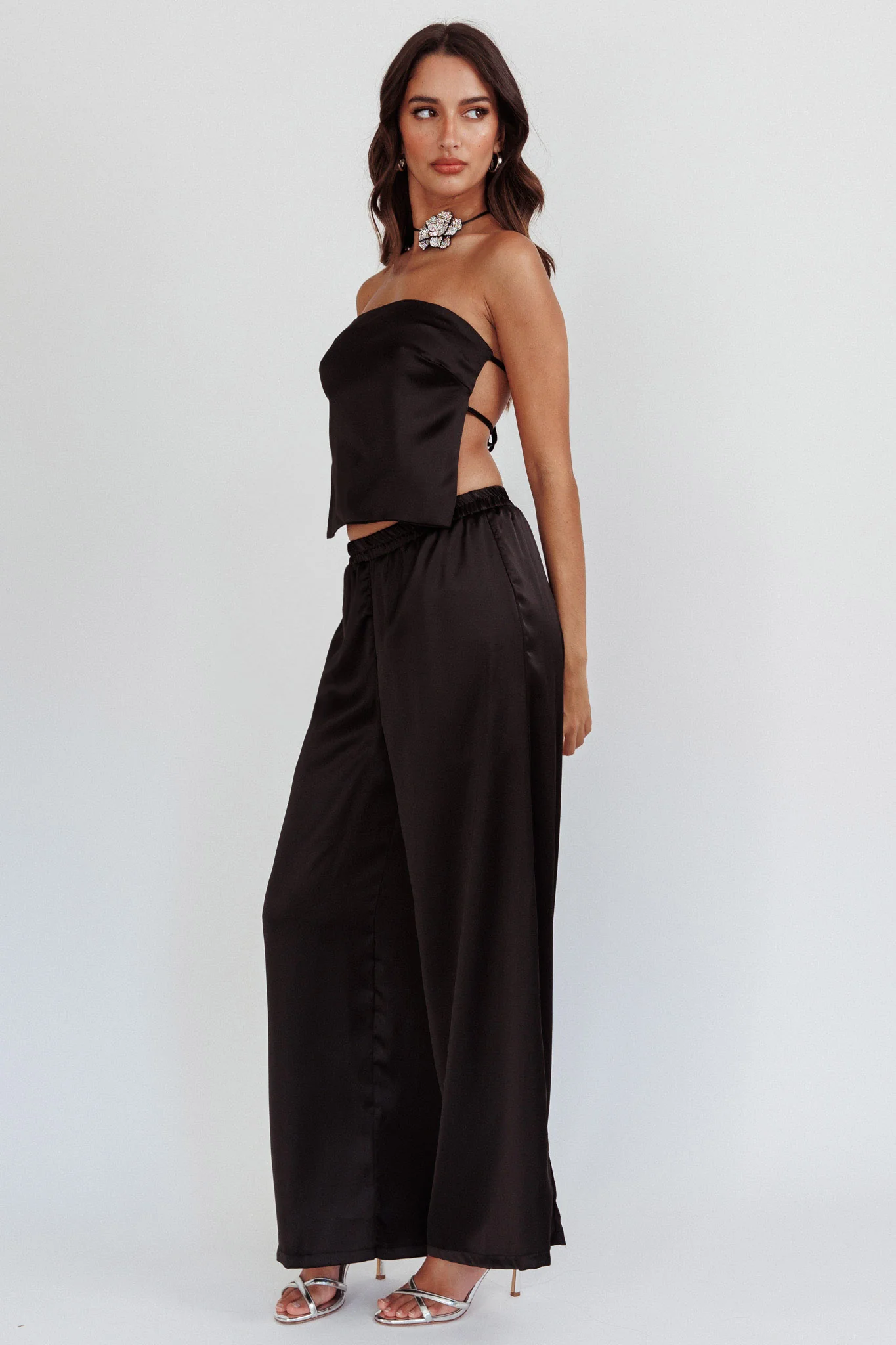 Panama Beach Back Tie Top Black - Image 3
