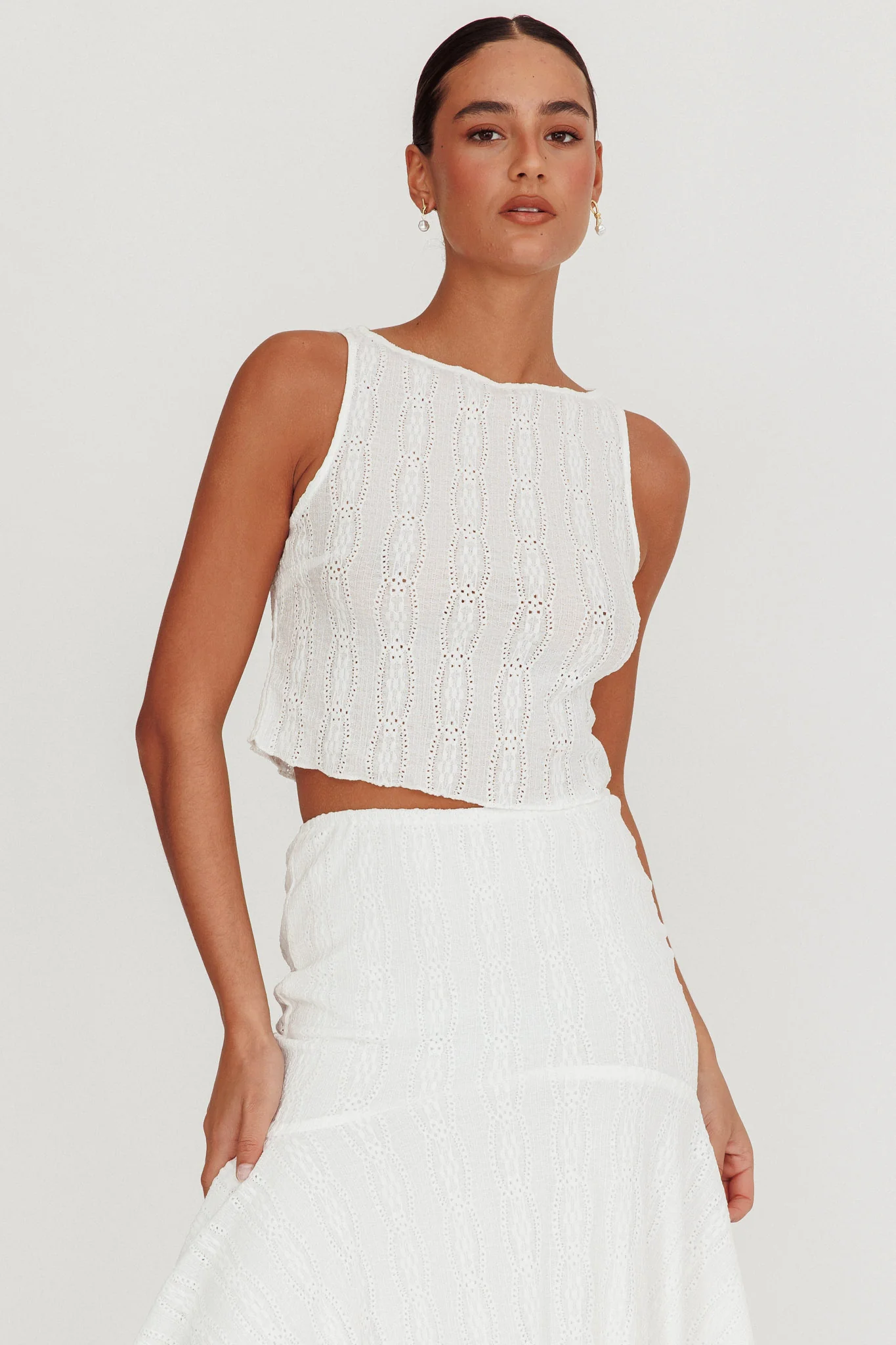 Paper Hearts Sleeveless Top White - Image 6