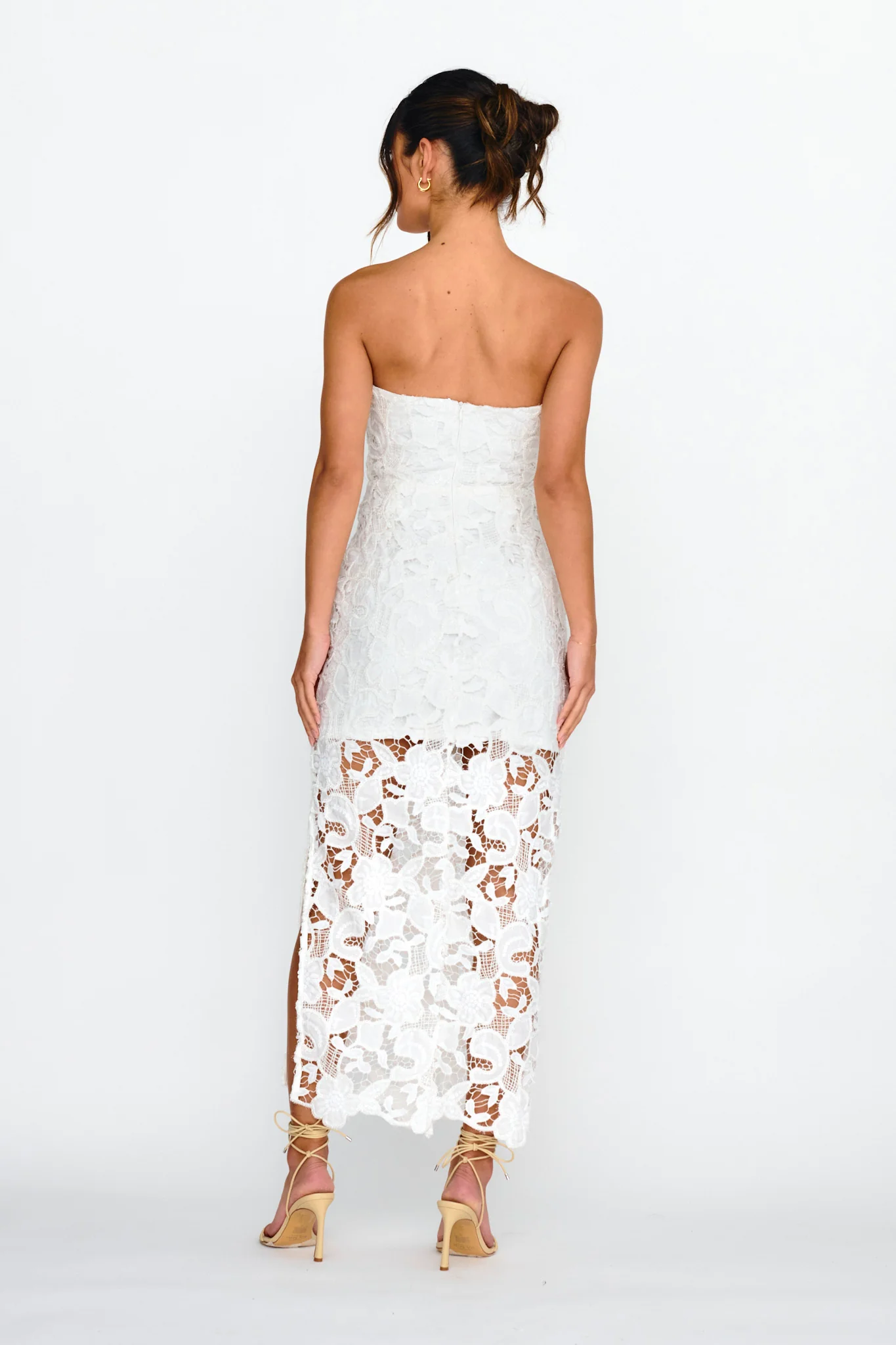 Parisa Sequin Embroidery Overlay Midi Dress White - Image 2