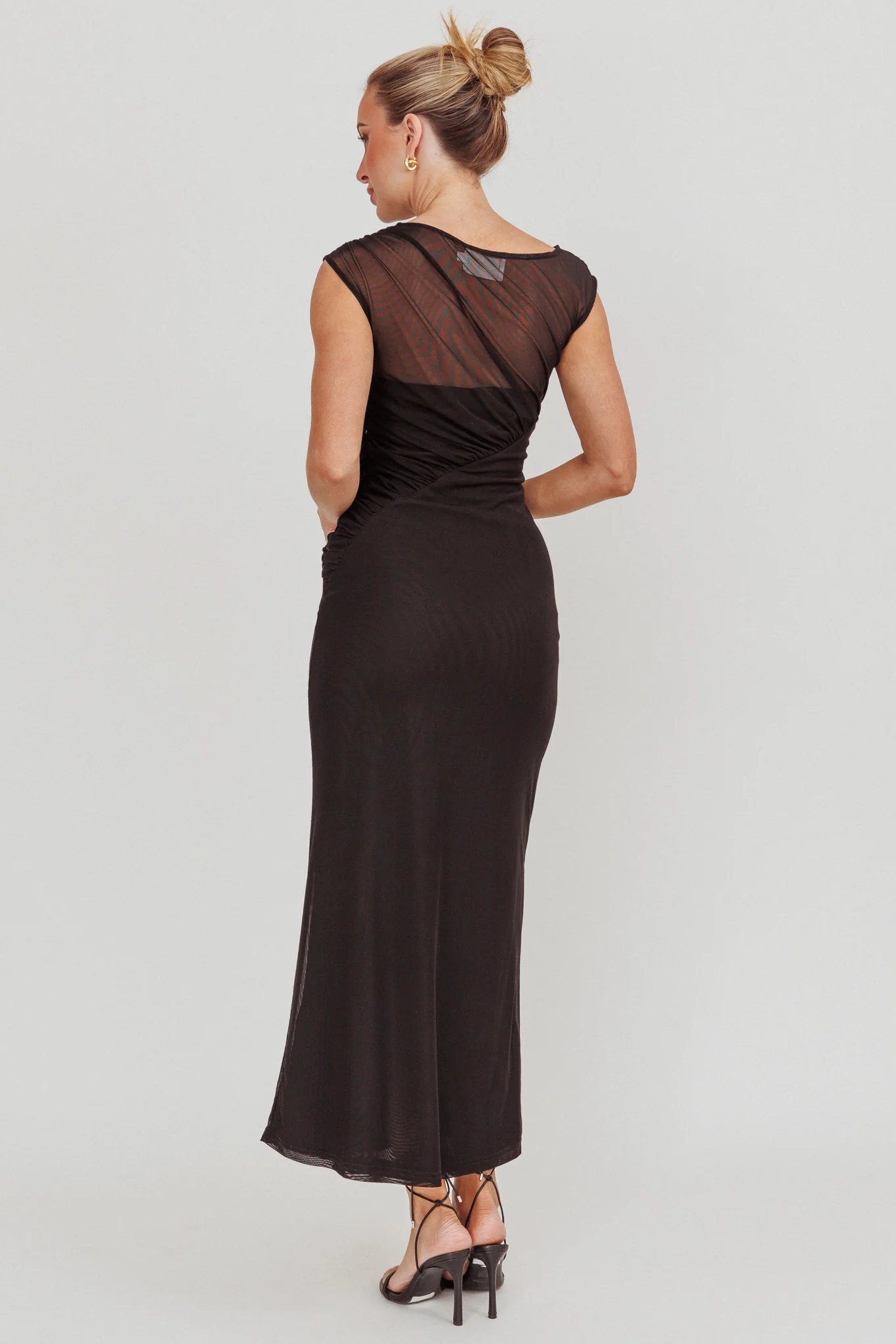 Passion Mesh Sleeveless Maxi Dress Black - Image 2