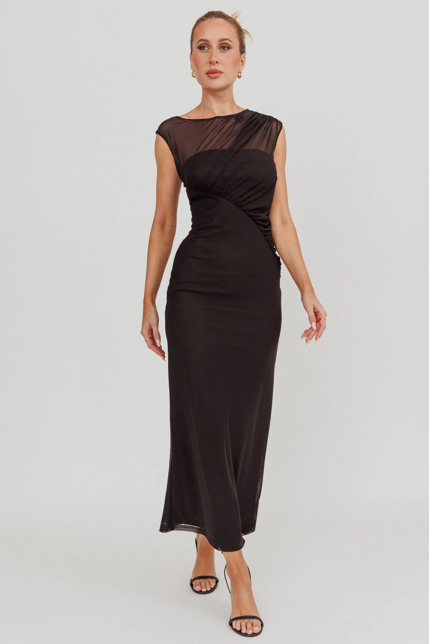 Passion Mesh Sleeveless Maxi Dress Black - Image 5