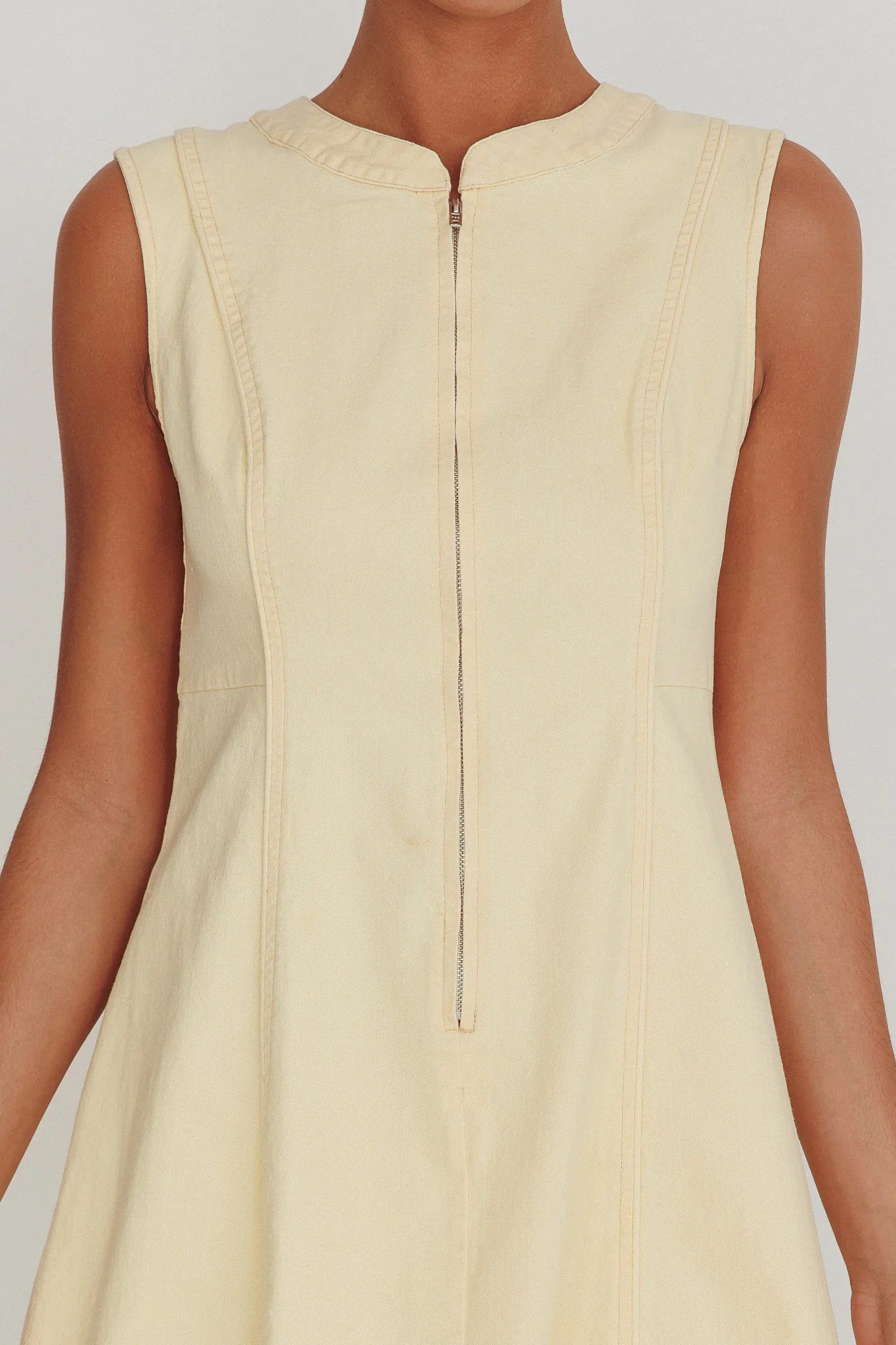 Passionate Flame Sleeveless A-line Midi Dress Beige - Image 4