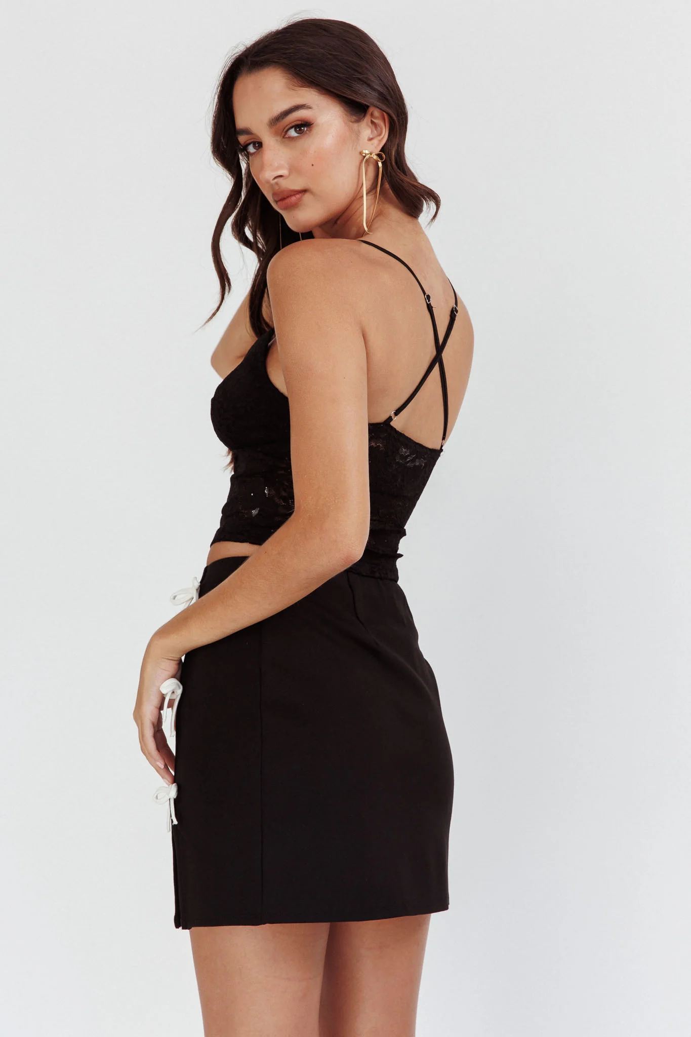 Patrina Lace Cami Top Black - Image 2