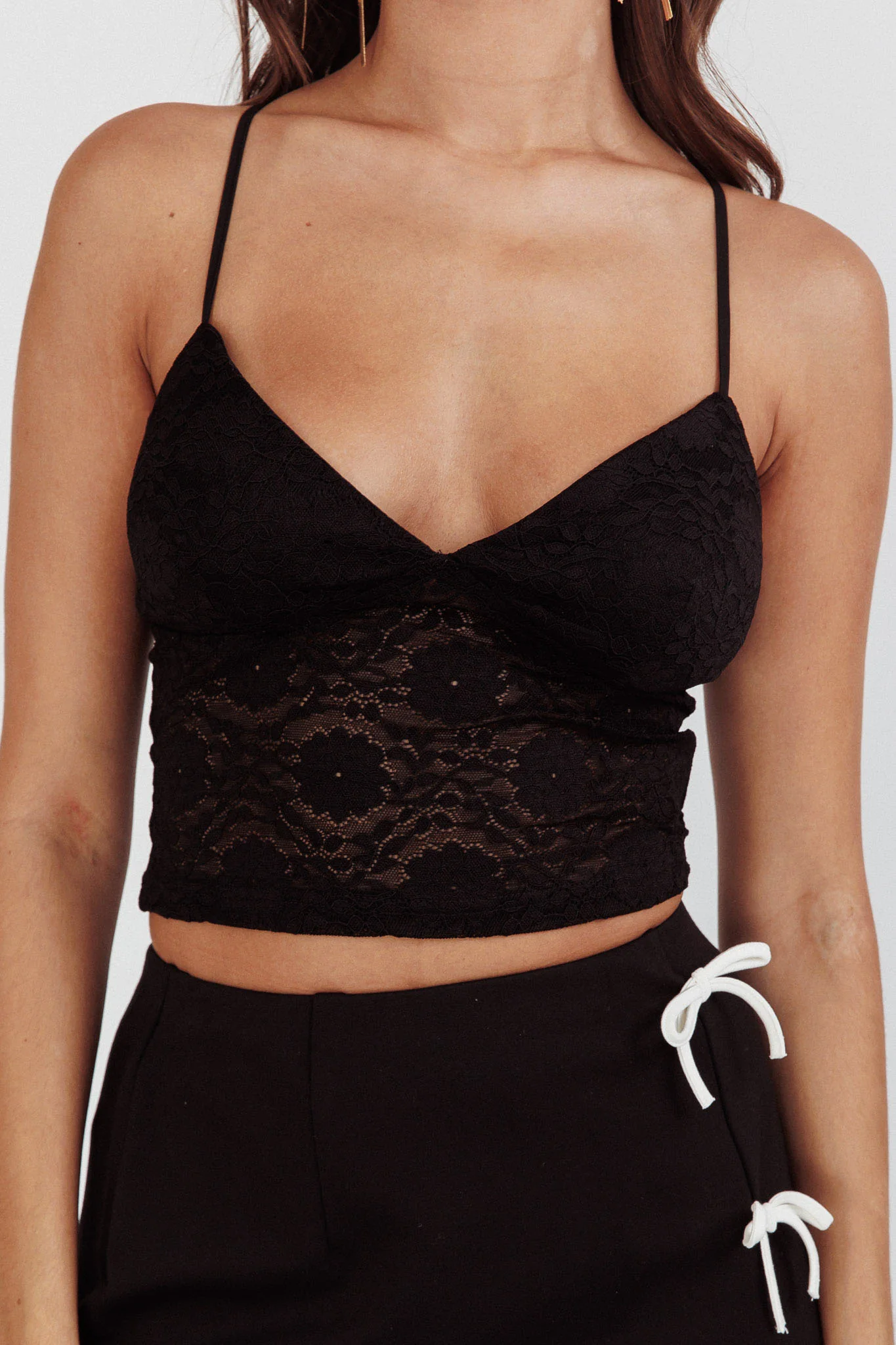 Patrina Lace Cami Top Black - Image 4