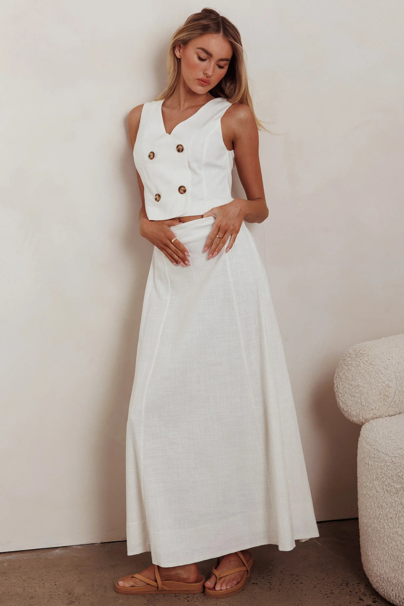 Payday A-Line Maxi Skirt Off White - Image 6