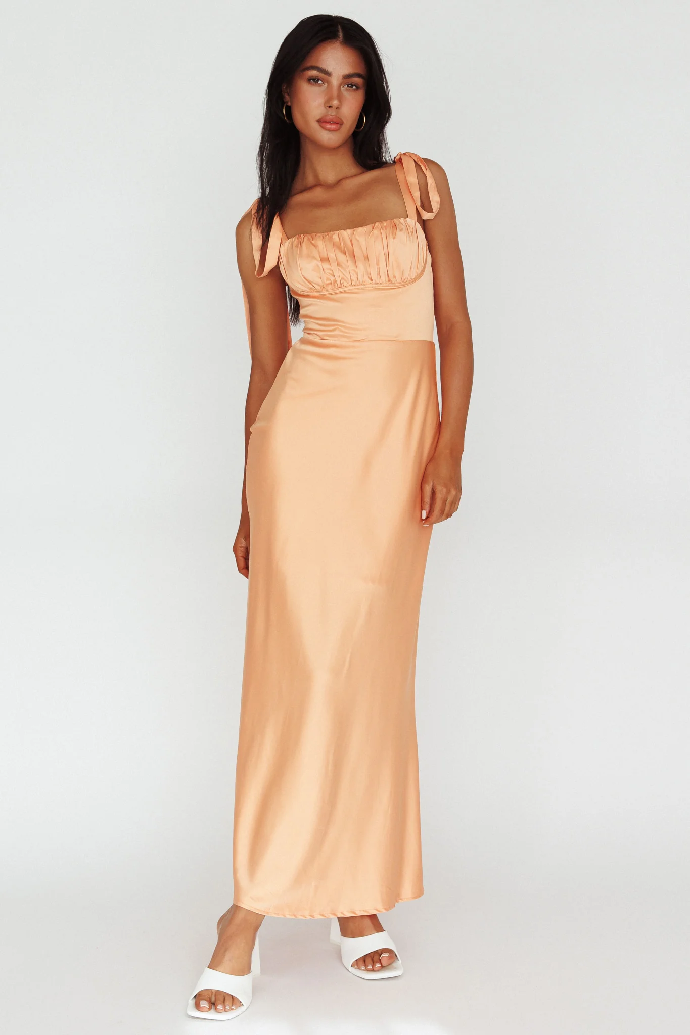 Pennelope Tied Shoulder Maxi Dress Orange - Image 5