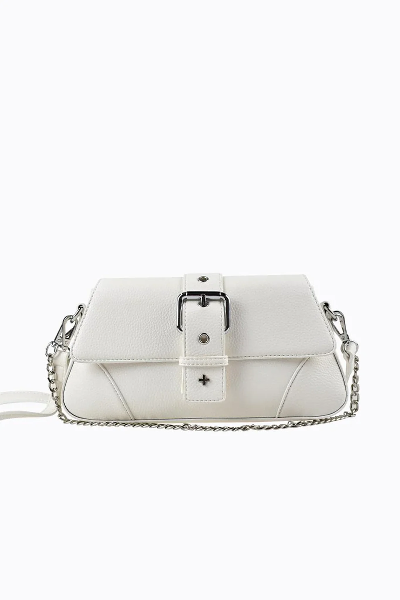 Peta And Jain Maddy Buckle Shoulder Bag Chain White - Image 2