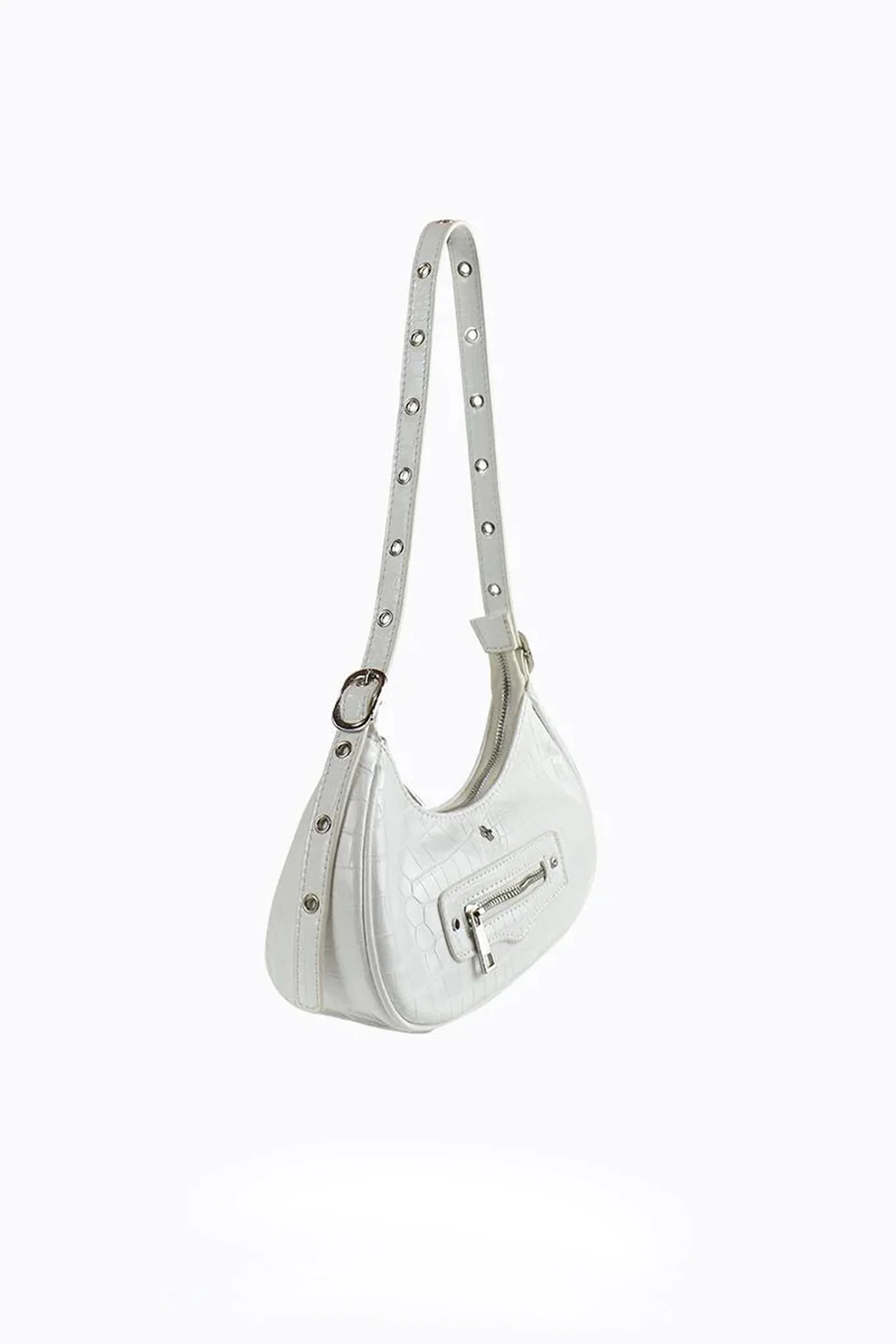 Peta And Jain Moto Shoulder Bag White - Image 4