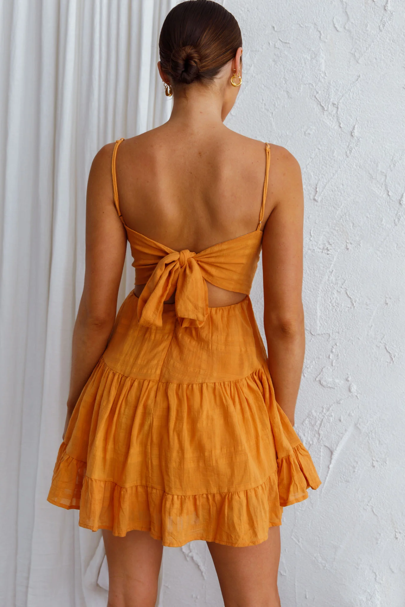 Phaedra Tied Back Dress Orange - Image 7