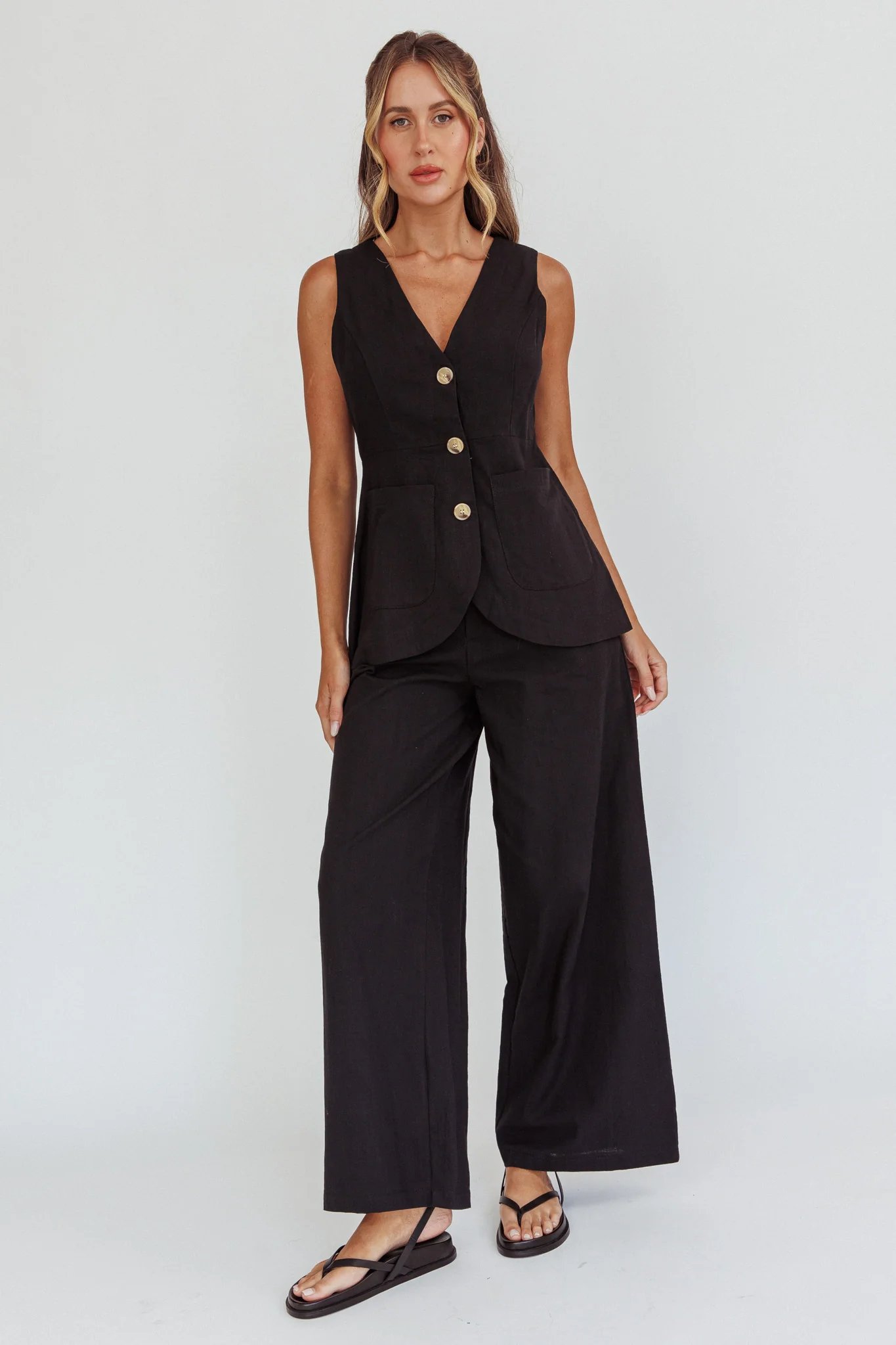 Philomena Wide-Leg Pants Black - Image 5