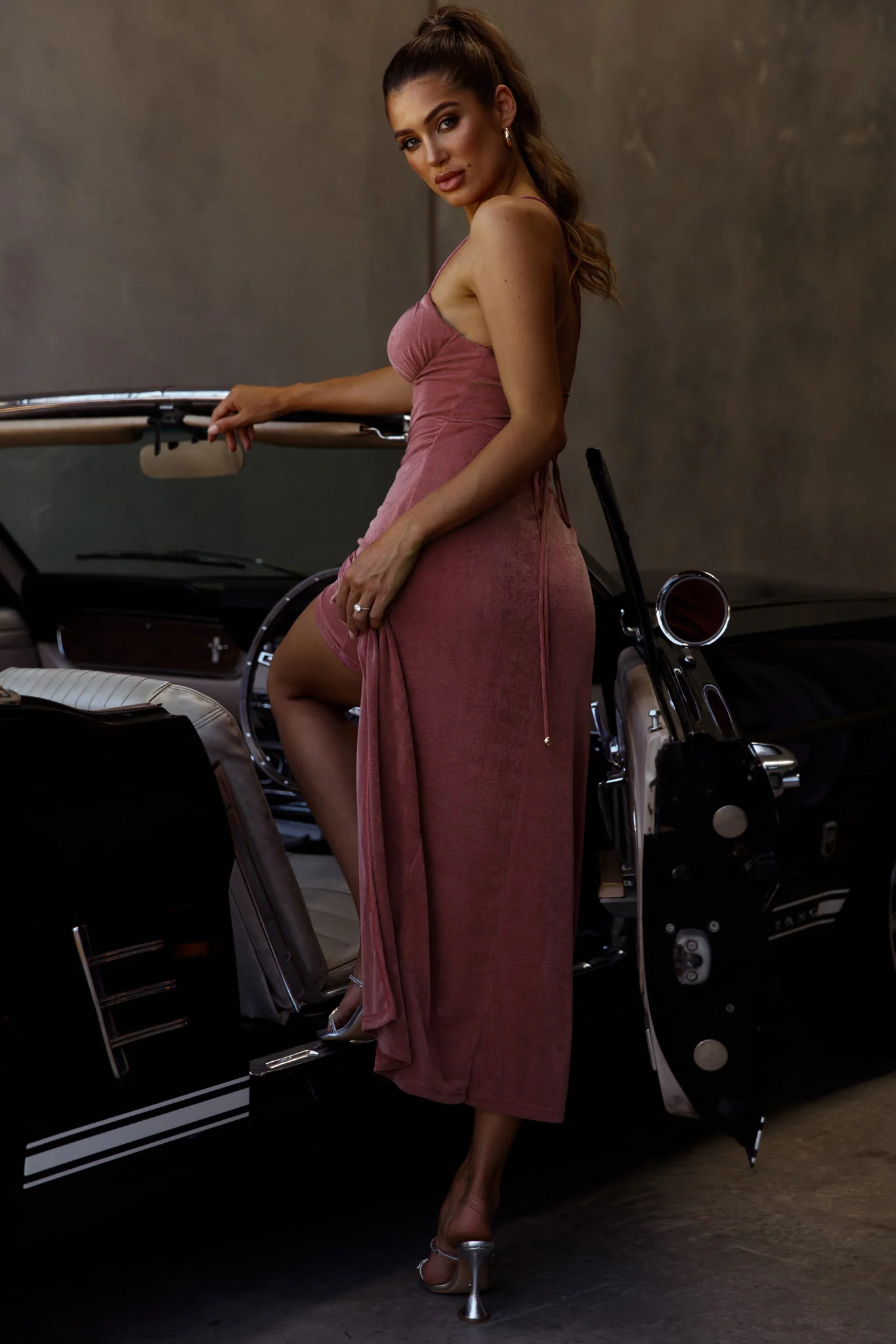Playing For Keeps Split Front Maxi Dress Blush - Image 6