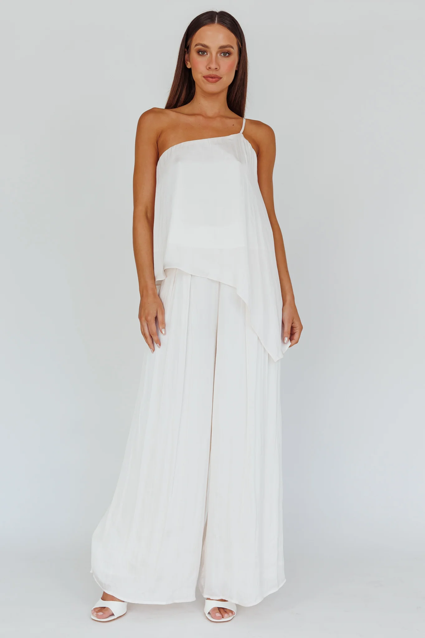 Pollina Wide Leg Pants Cream - Image 3