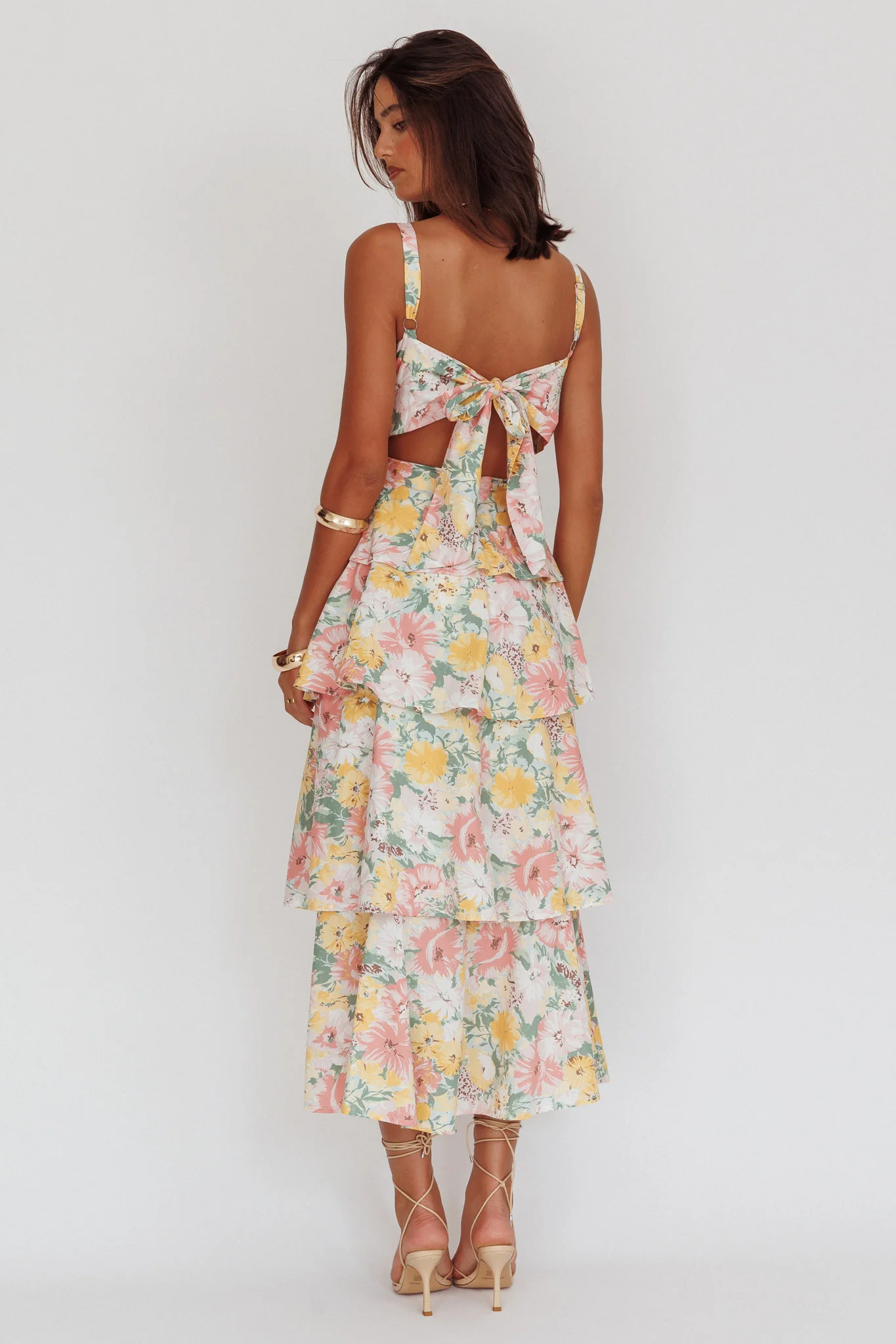 Provence Bloom Tiered Ruffle Maxi Dress Floral - Image 2
