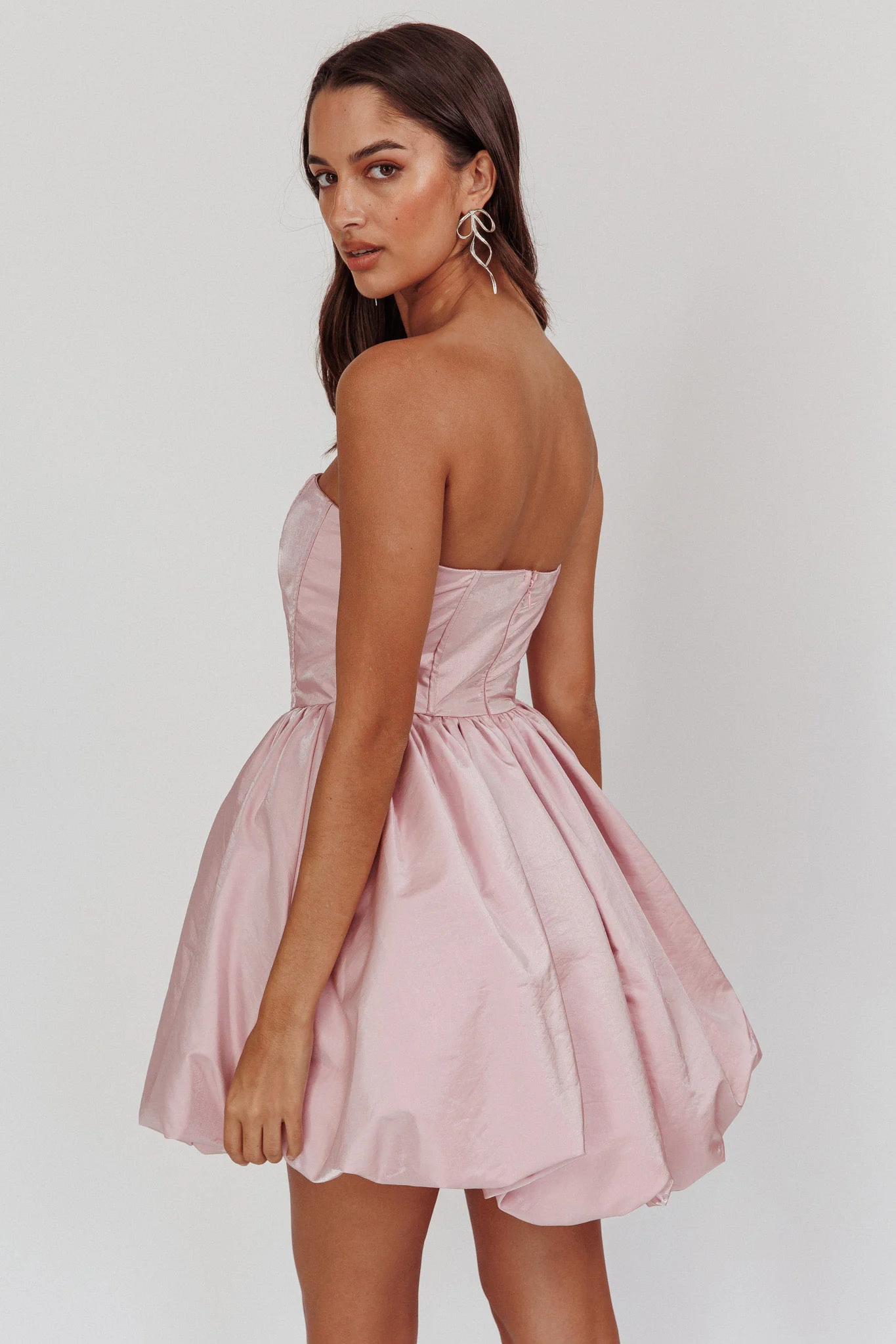 Radiant Strapless Bubble Mini Dress Pink - Image 4