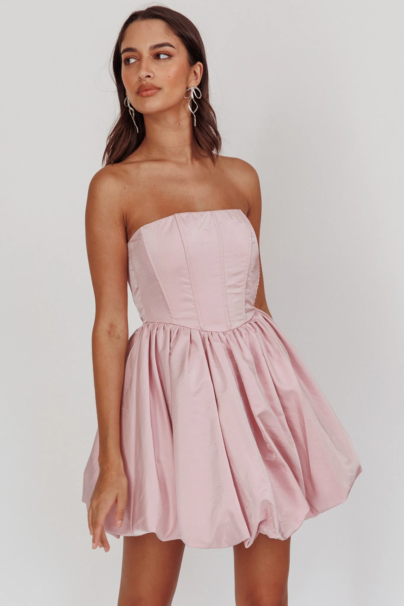 Radiant Strapless Bubble Mini Dress Pink - Image 7