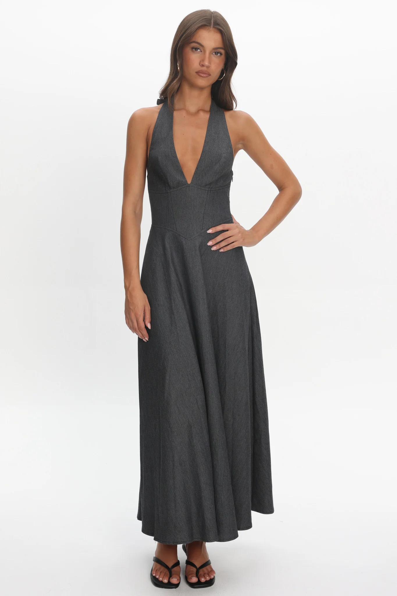 Riga Halterneck Maxi Dress Black - Image 5