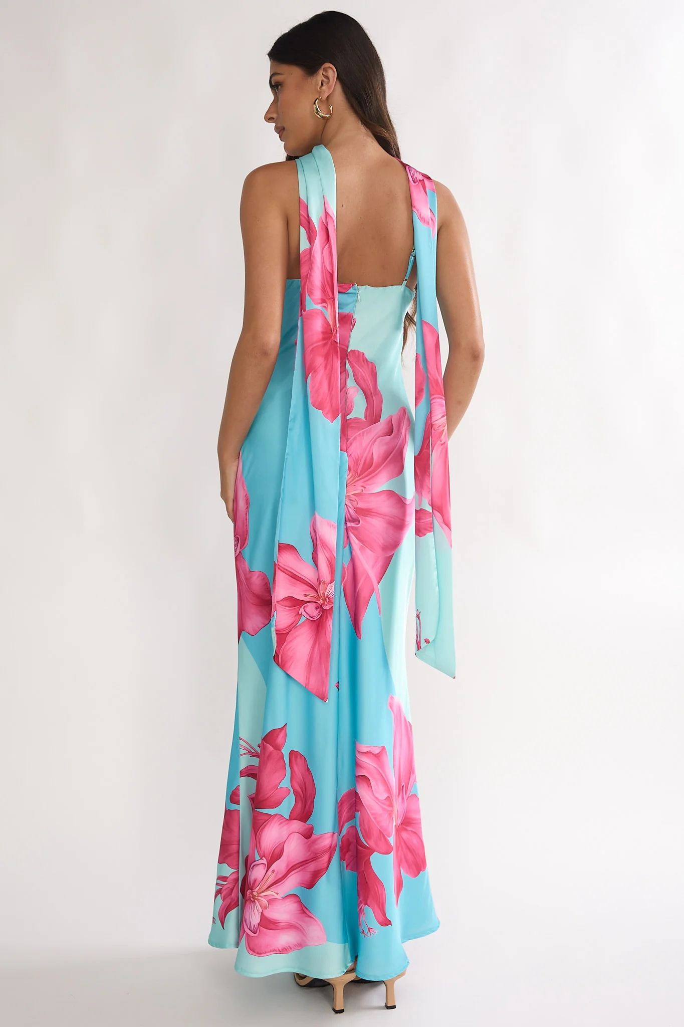 Risha Scarf Maxi Dress Lily Hot Pink - Image 4