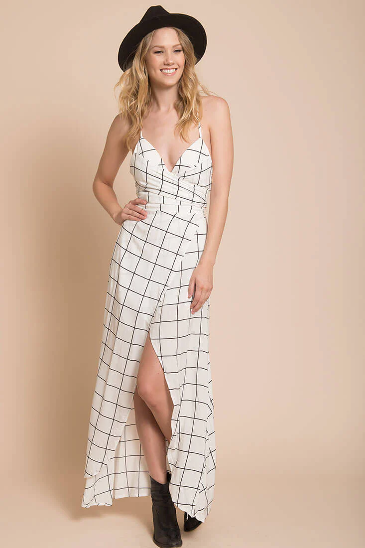 Riva Bodycon Maxi Dress White Print - Image 2