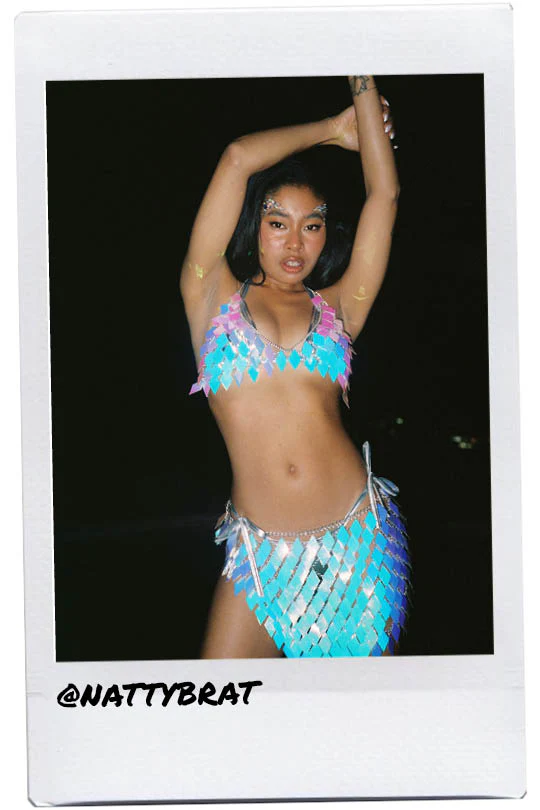 River Festival Shiny Sequins 2 Piece Set Blue - Image 2