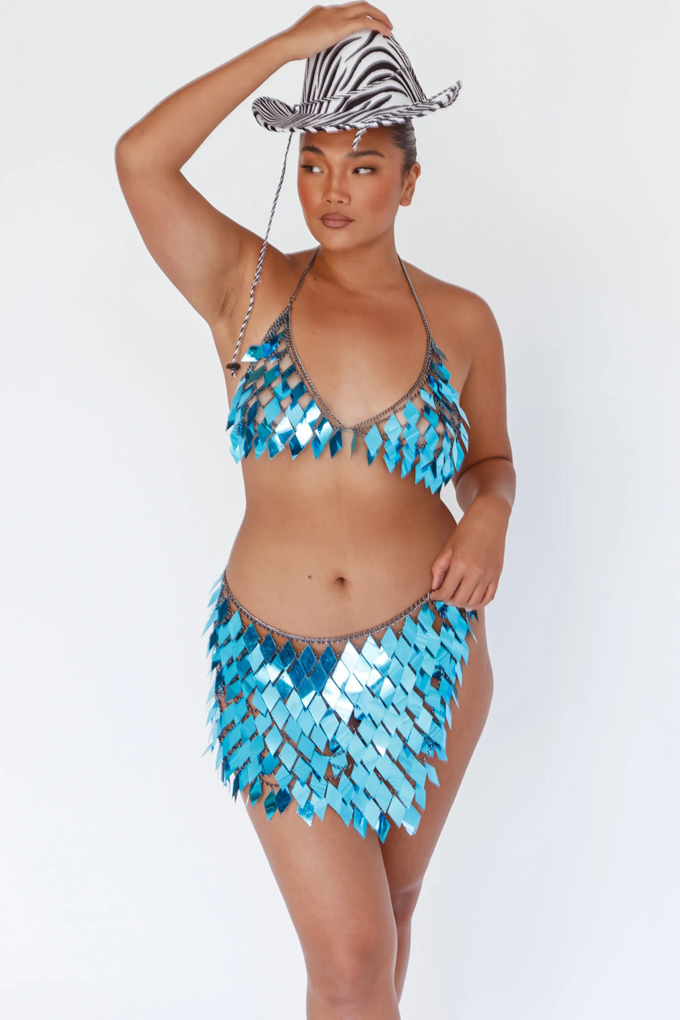 River Festival Shiny Sequins 2 Piece Set Blue - Image 4
