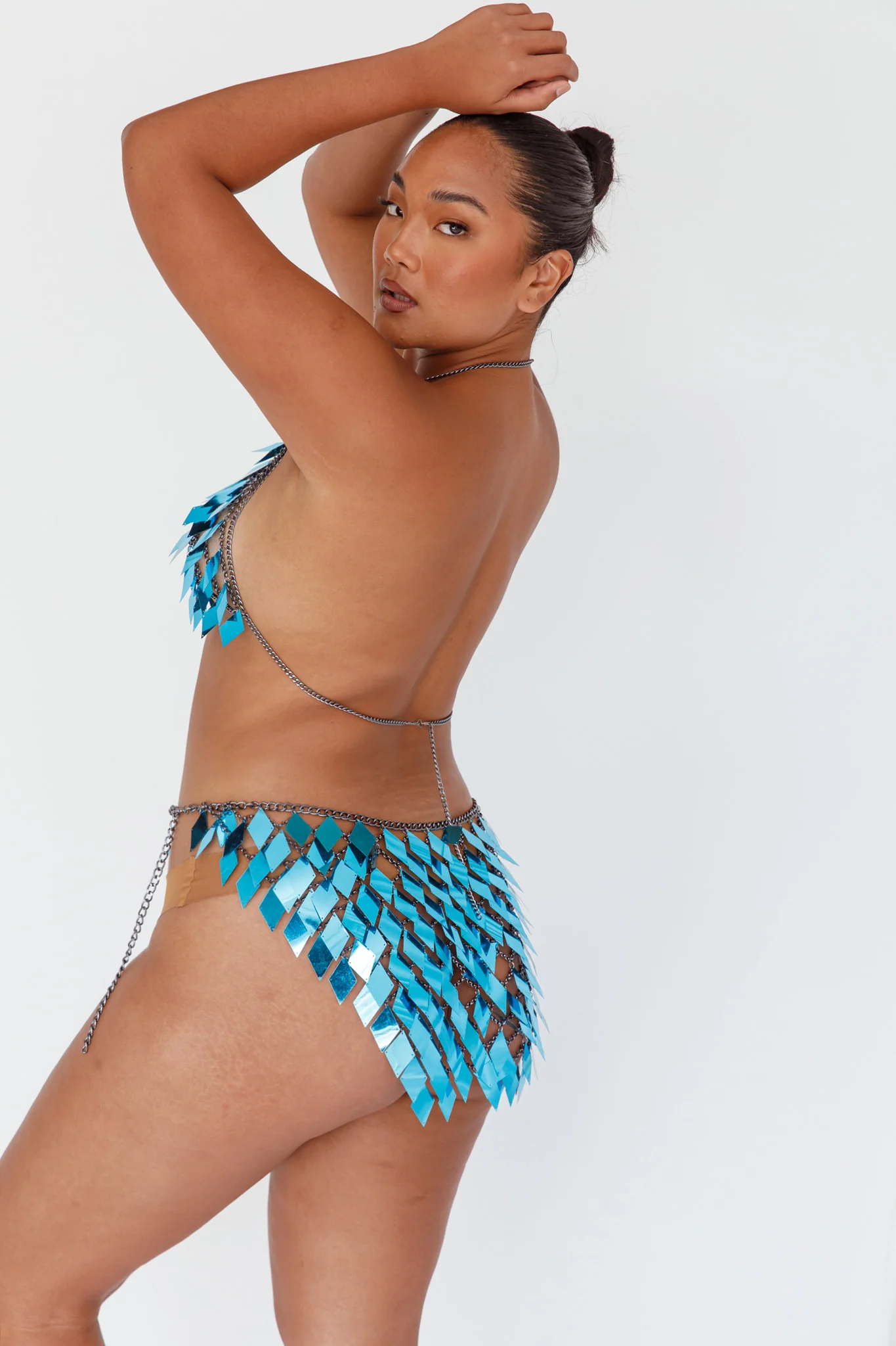 River Festival Shiny Sequins 2 Piece Set Blue - Image 5