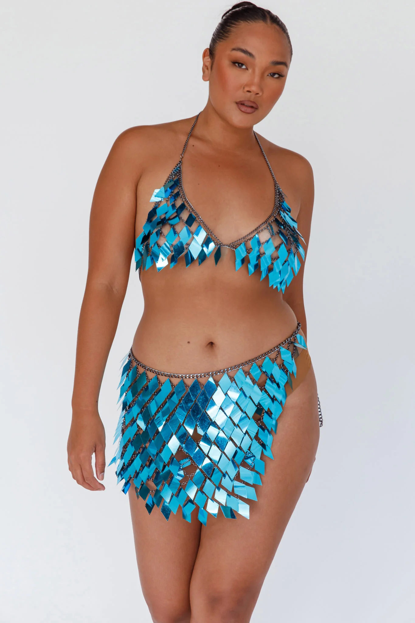 River Festival Shiny Sequins 2 Piece Set Blue - Image 8