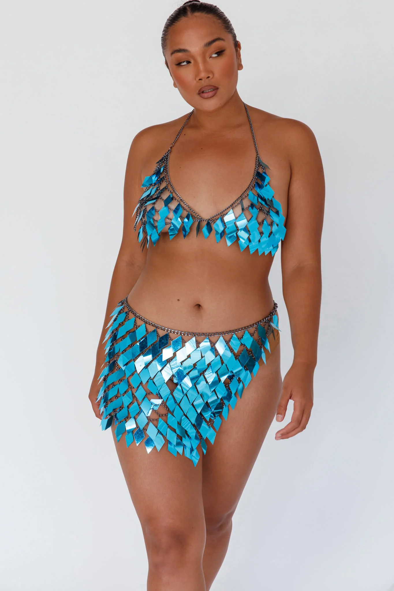River Festival Shiny Sequins 2 Piece Set Blue - Image 9