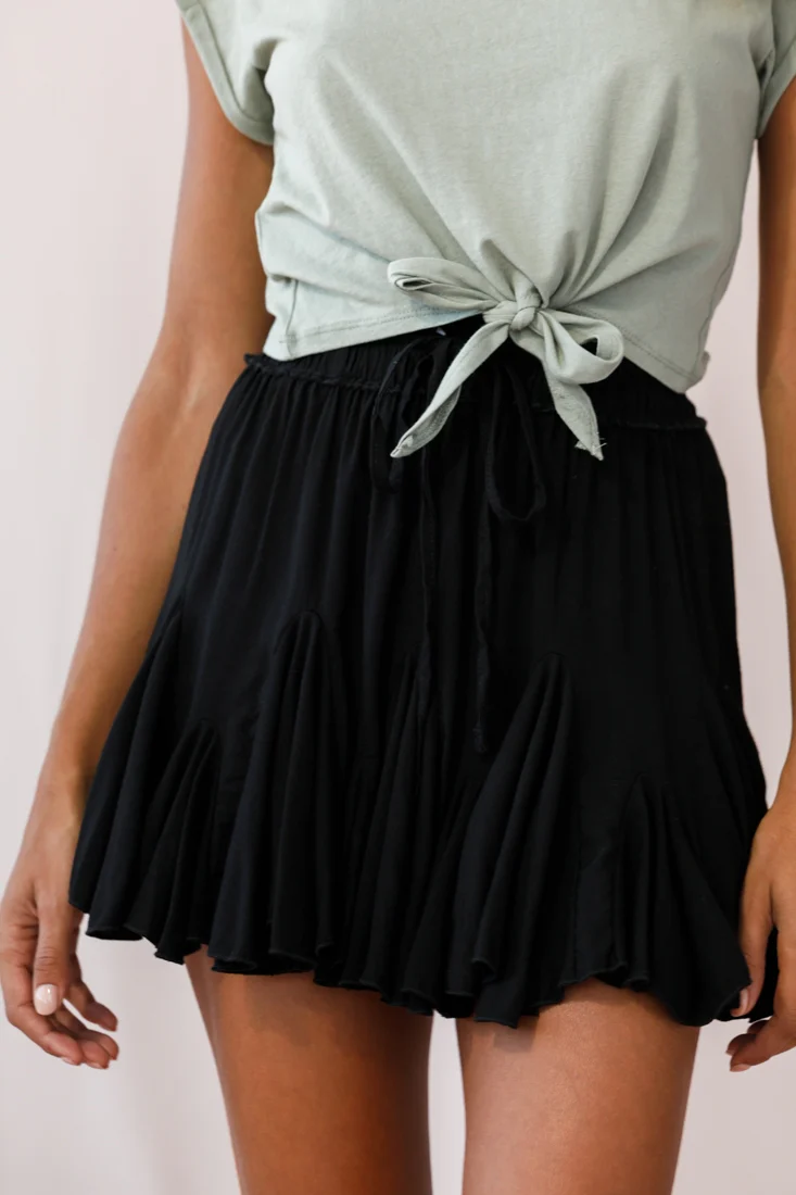 Robyn Pleated Mini Skirt Black - Image 4