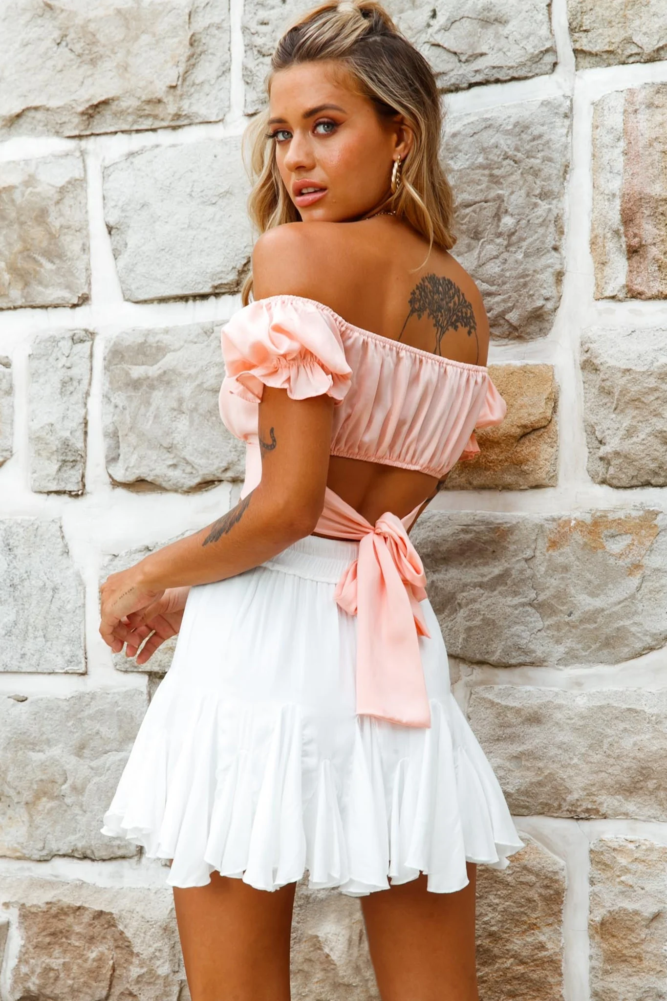 Robyn Pleated Mini Skirt White - Image 3