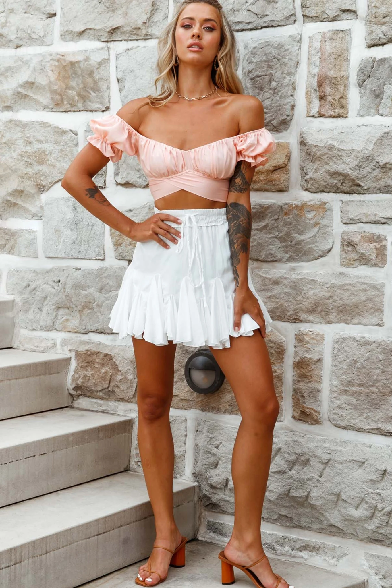 Robyn Pleated Mini Skirt White - Image 5