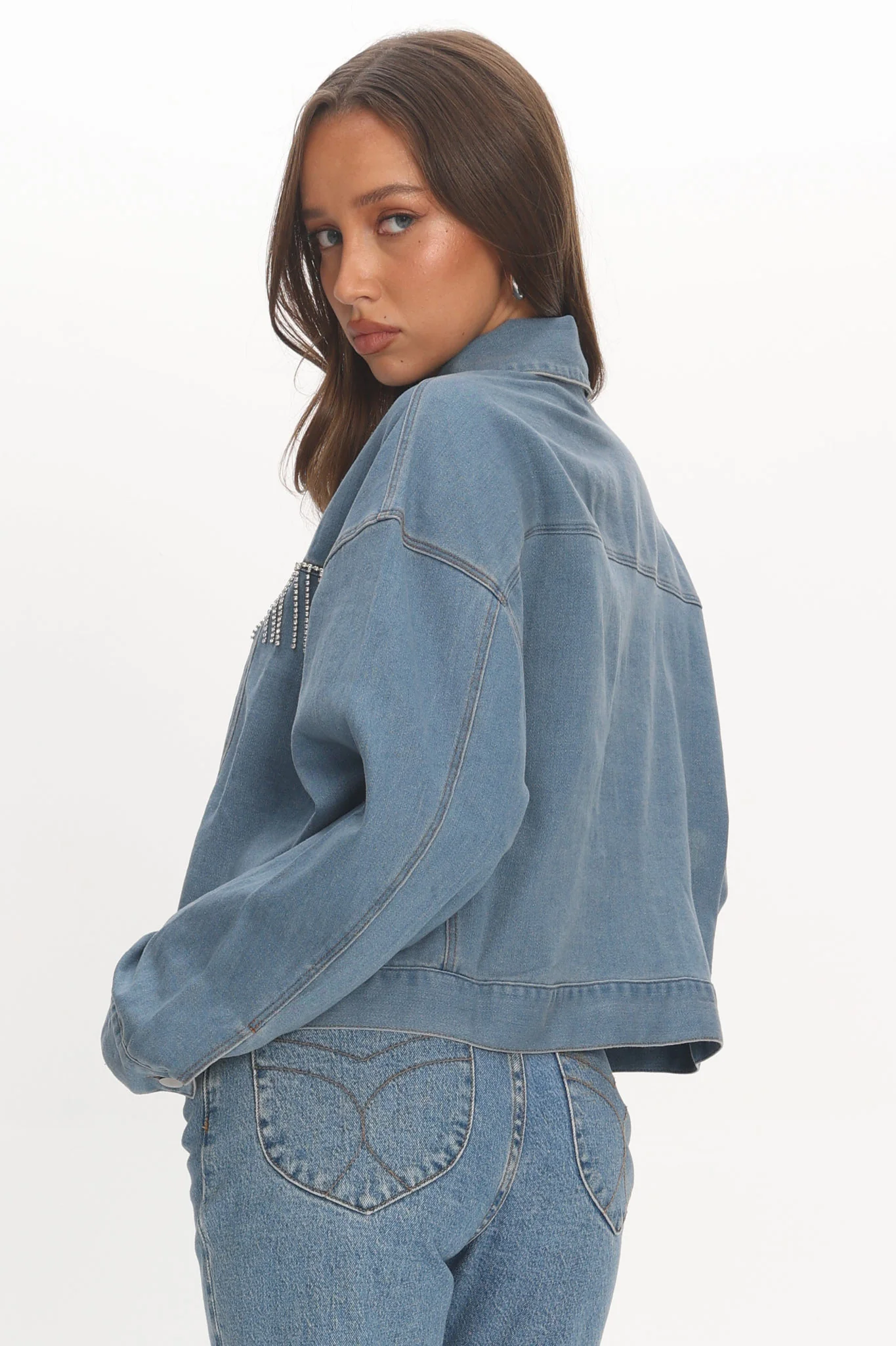 Rodeo Diamante Jacket Washed Blue - Image 3